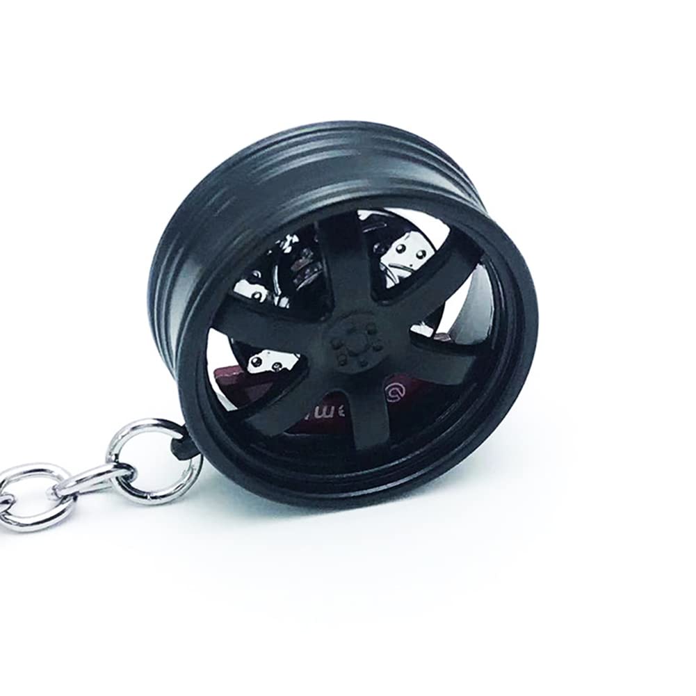 SEADEAR Zinc Alloy Car Wheel Keychain - Tire Rim Key Ring Pendant for Car Enthusiasts - Perfect Gift for Auto Lovers & Car Accessories Collection (White) - Use for Keys, Backpacks or Car Decor