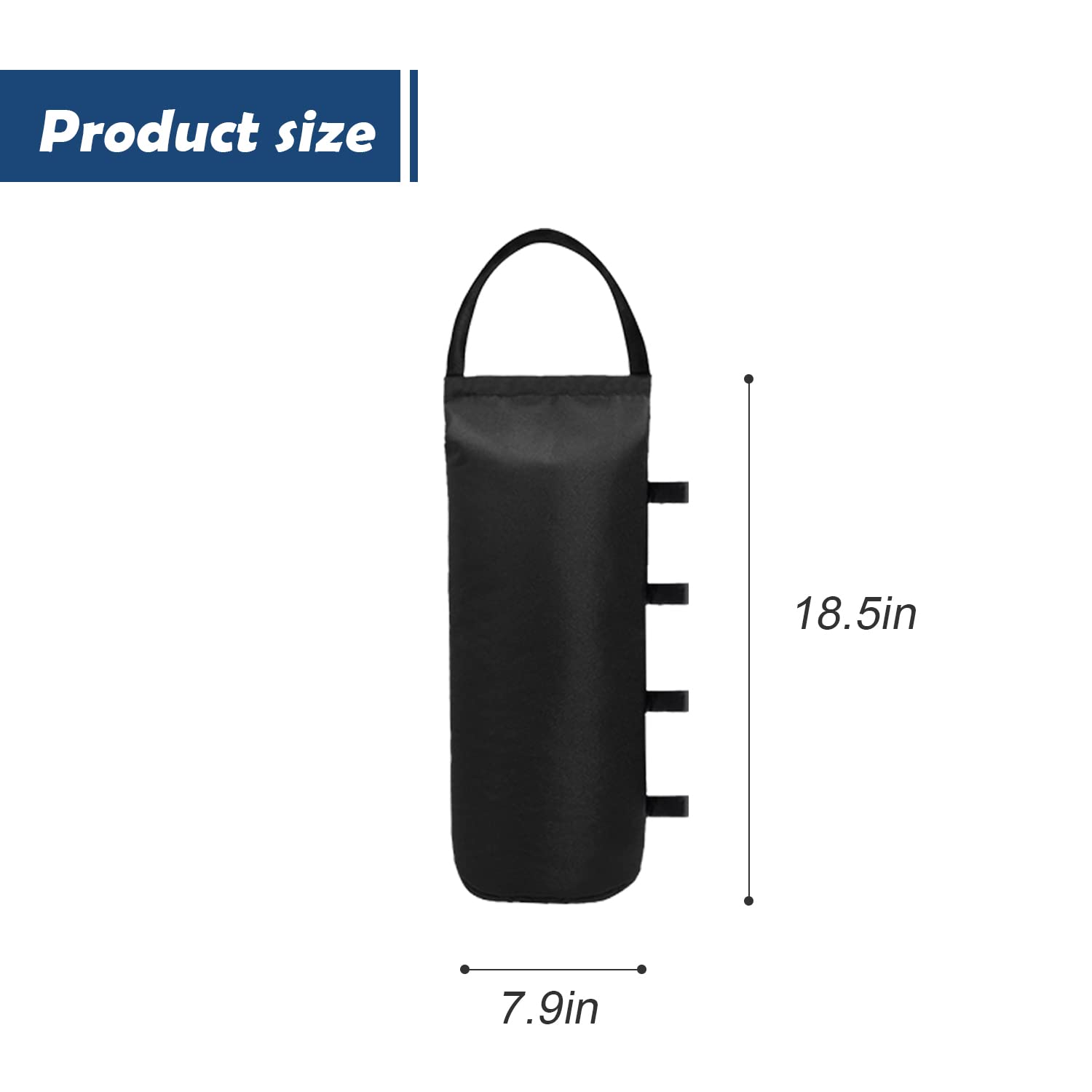 Heavy Duty Sandbag Weights for Pop Up Canopy Tent & Video Stand - Set of 4 Black Stabilizing Bags (No Sand Included) - Perfect for Outdoor Events, Trade Shows & Photography Studios