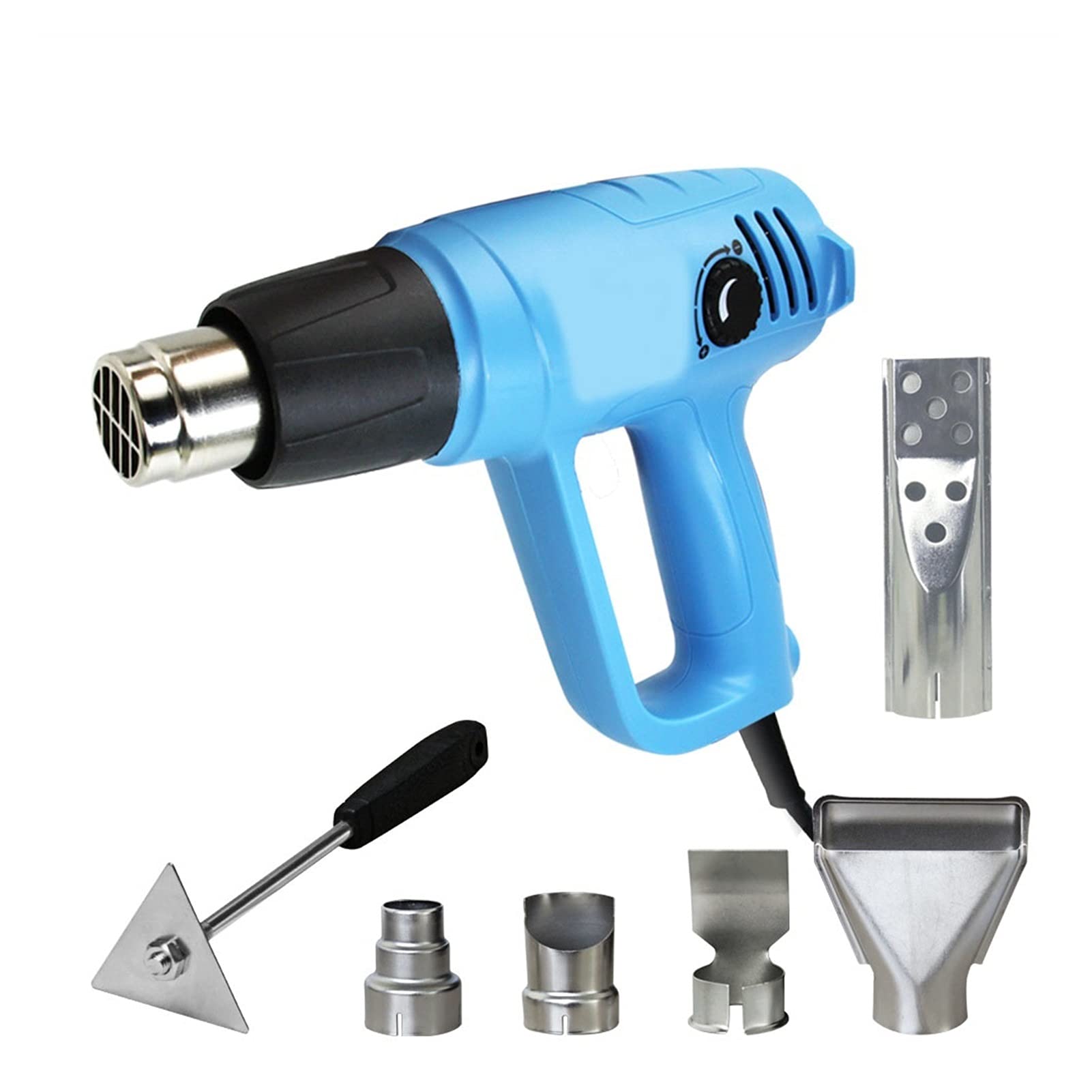 WHY-YUE 220V 2000W Hot Air Station with Variable Temperature Control - 5 Nozzles & BBQ Lighter Attachment - Professional Heat Gun for Soldering, Rework, Hair Styling, and DIY Crafts (Power Tool for Home & Workshop Use)