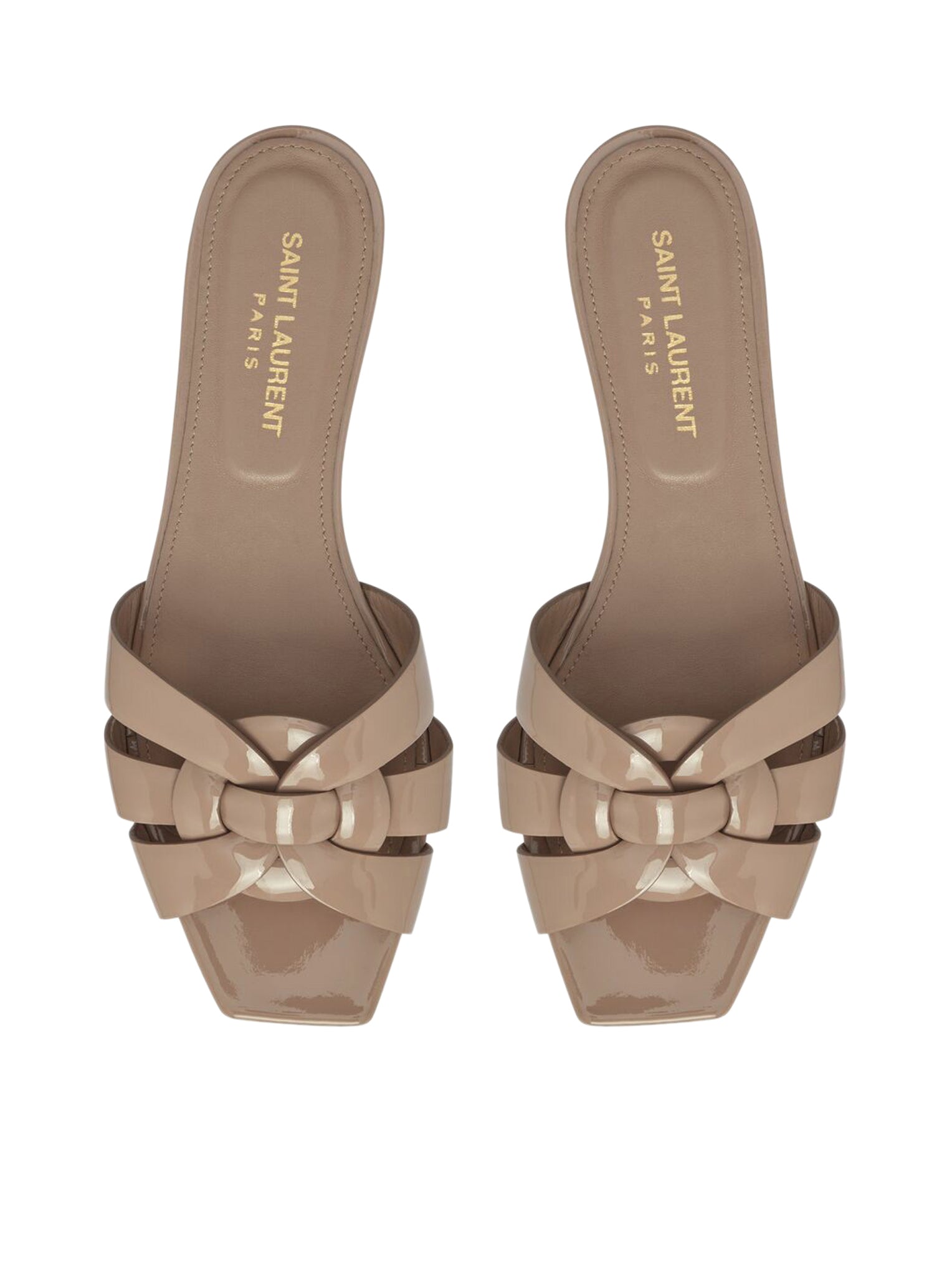 NU PIEDS 05 Strappy Beige Rosé Patent Leather Sandals - Women's Fashion Dressy Summer Shoes for Weddings, Parties & Beach Vacations