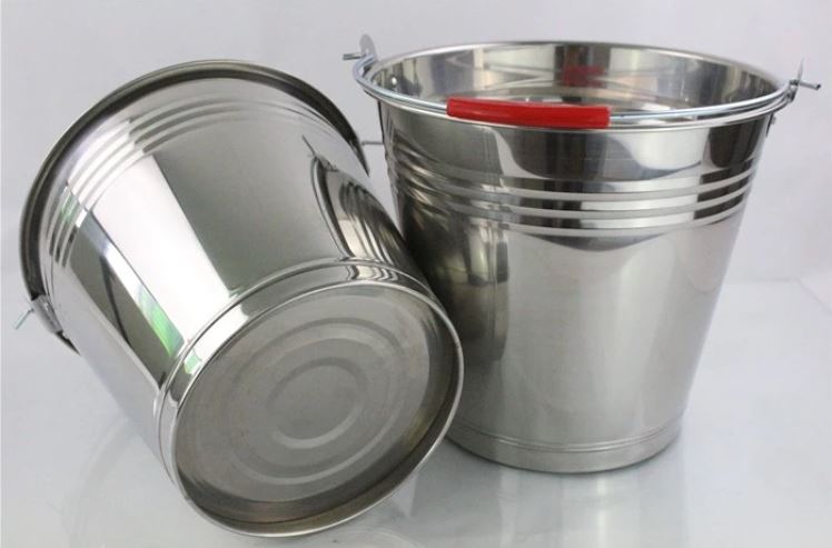 16L Stainless Steel Pail Bucket - Food Grade, Rust Resistant, Multipurpose for Kitchen, Restaurant & Outdoor Use - QT9102