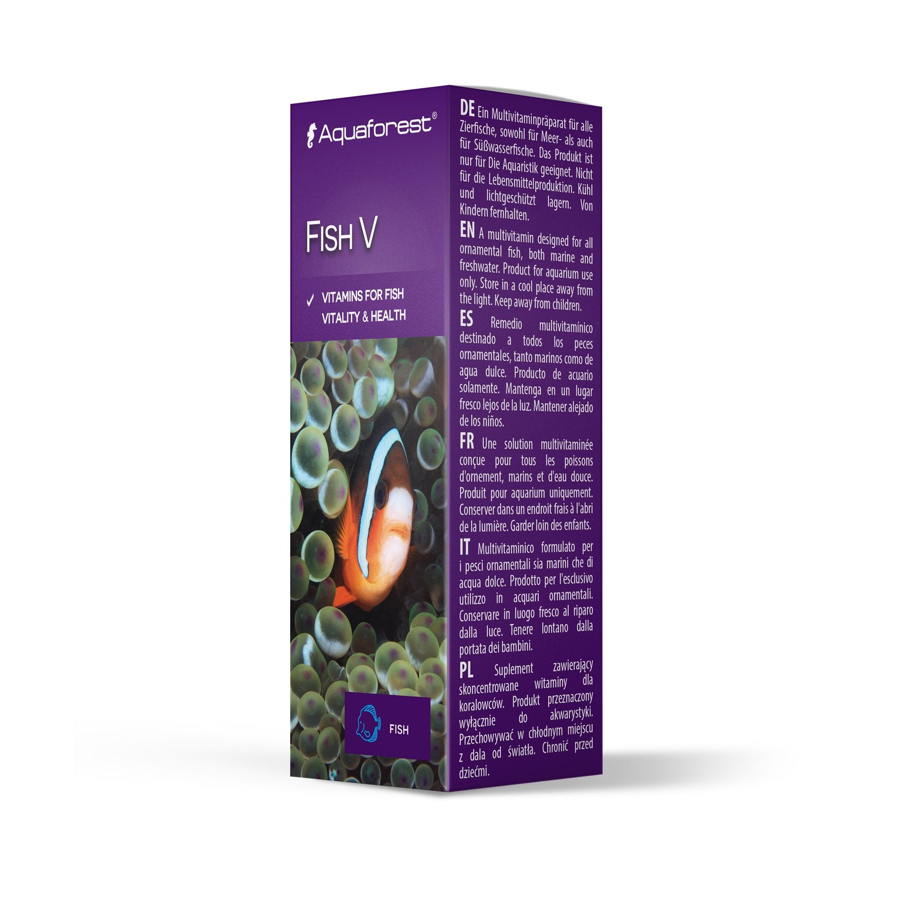 Aquaforest Fish V Multivitamins for Saltwater & Freshwater Fish - 10ml/50ml Bottle - Enhance Fish Health & Immunity - Ideal for Aquariums & Fish Tanks