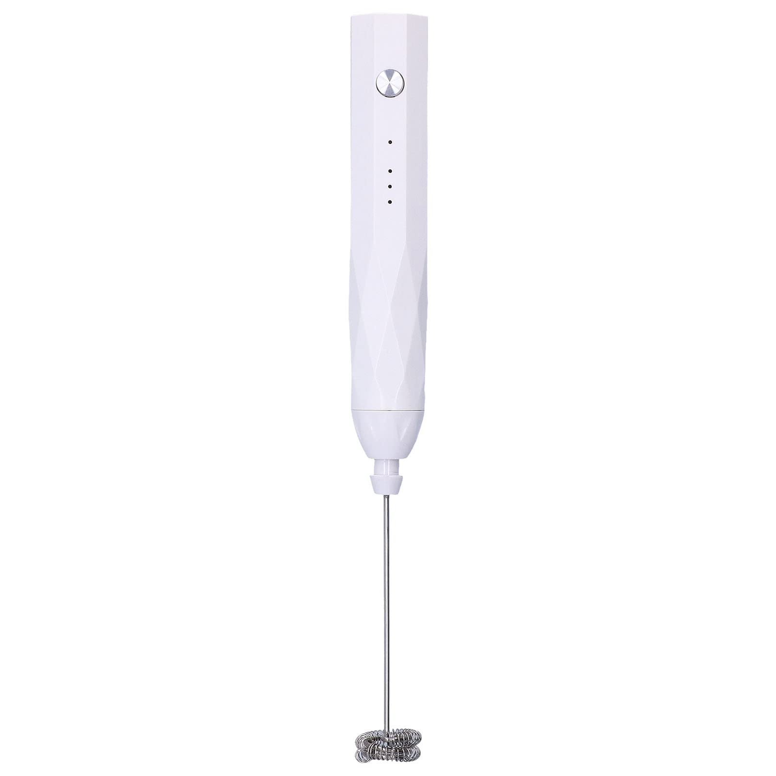 Professional Handheld Milk Frother - 3-Speed Adjustable USB Rechargeable Coffee Mixer for Latte, Cappuccino & Hot Chocolate - Perfect for Home, Coffee Shops & Restaurants (White)