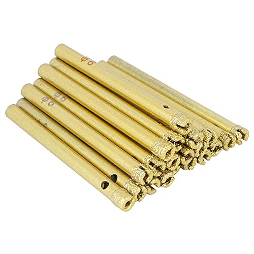 20PCs Diamond Drill Bit Set - Gold 6mm Hole Opener for Glass, Ceramic Tiles & Granite - Compatible with Hand & Electric Drills - Perfect for Bathroom Renovation, Kitchen Backsplash & DIY Craft Projects