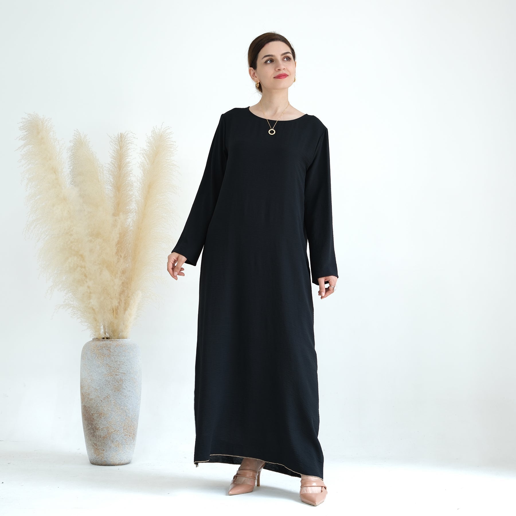 Nadia 4 Piece Abaya Set - Black | Modest Islamic Prayer Dress for Women | Perfect for Eid, Mosque & Special Occasions