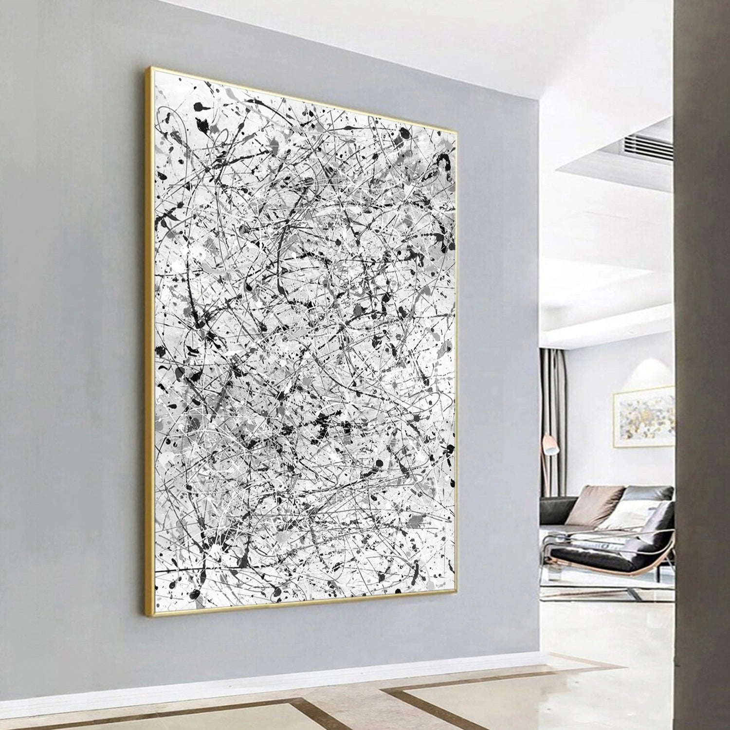 Pollock Art #JP016 - Abstract Drip Painting Canvas Wall Art for Home & Office Decor | Modern Artwork for Living Room, Bedroom, or Office