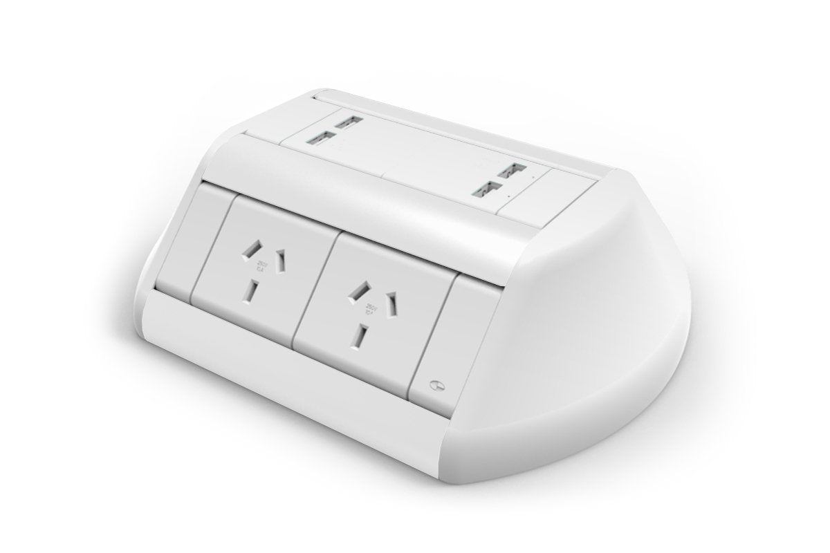 CMS Odyssey Above Desk Power Strip with 4 Outlets - Perfect for Home Office, Gaming Setup, and Workspace Organization