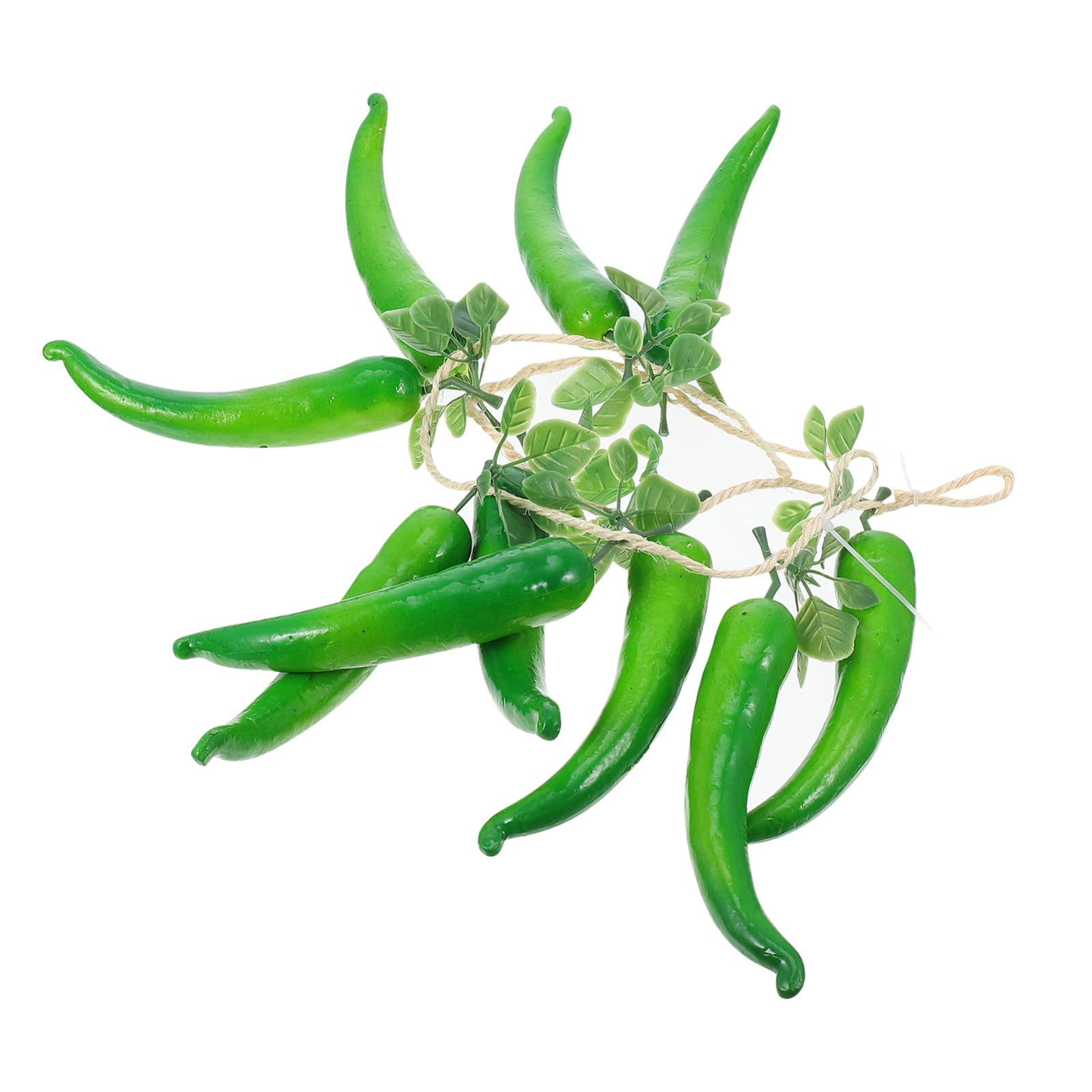 Veemoon 2-Pack Artificial Green Pepper & Red Chili Decor - Faux Hanging Vegetables for Kitchen Decor, Party Props, Photography Backdrops, and Home Styling