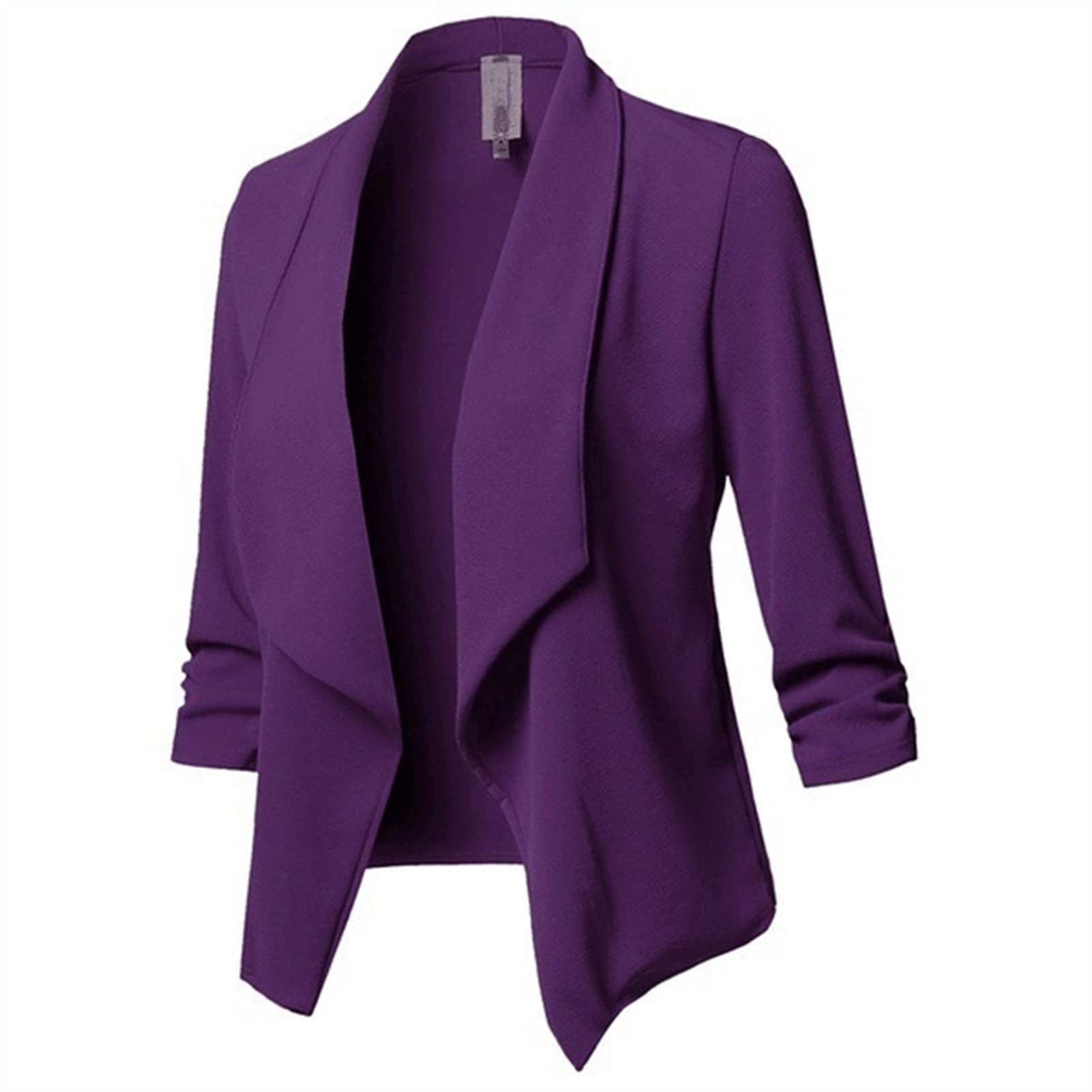 WDBBY Women's Plus Size Slim Blazer Jacket for Spring - Versatile Solid Color Suit Jacket for Office, Business & Casual Wear (Color: A, Size: M)