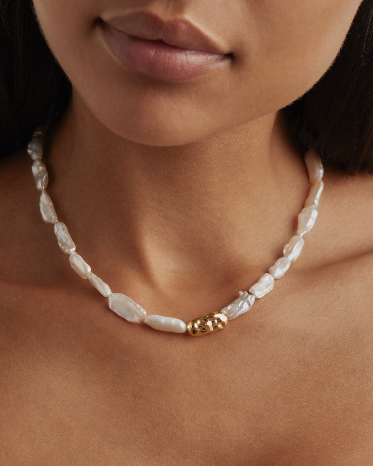 18K Gold Vermeil Peace Within Pearl Choker Necklace - Elegant Pearl Jewelry for Women, Perfect for Weddings, Anniversaries & Special Occasions