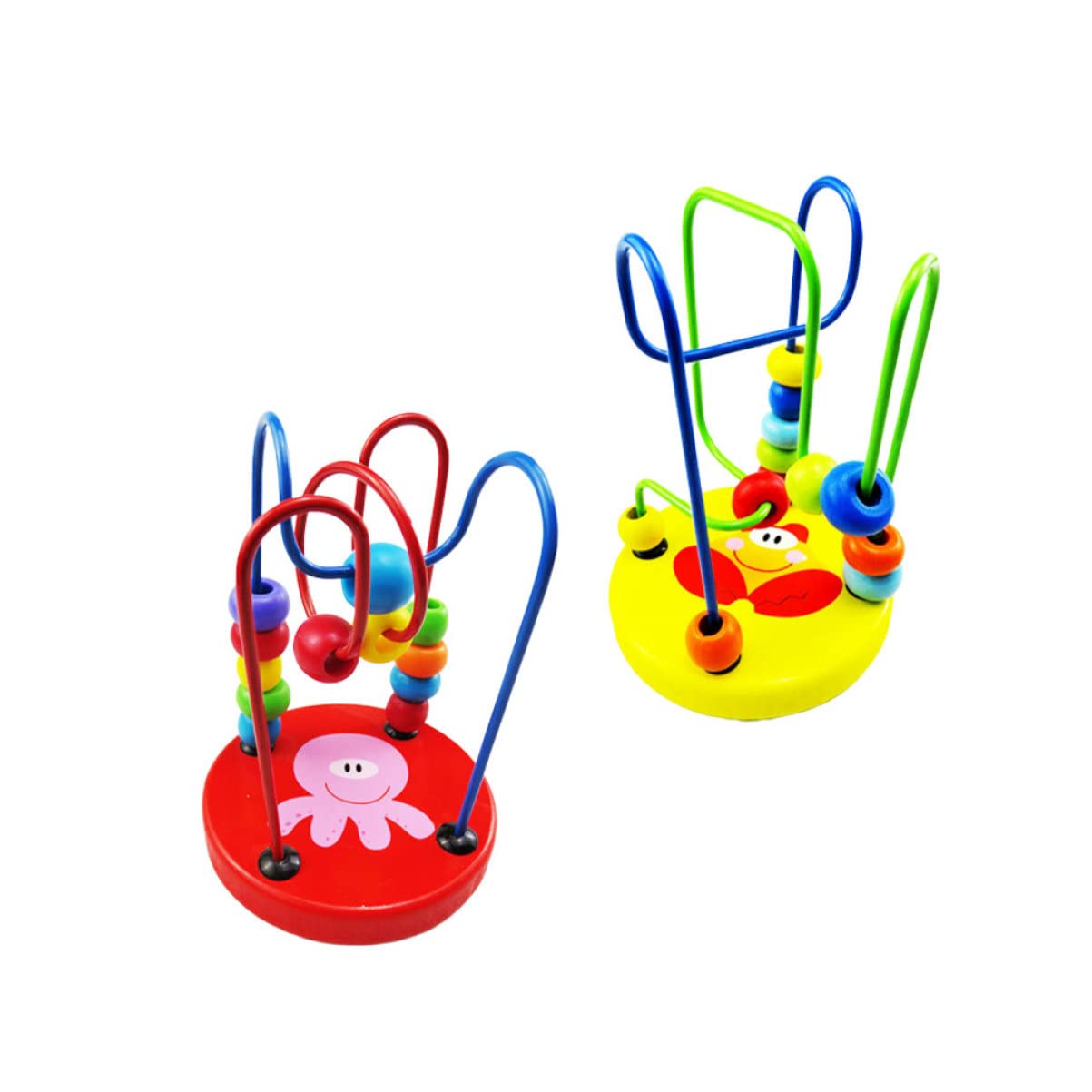 Garneck 6-Piece Wooden Bead Maze Roller Coaster Toy Set - Montessori Abacus & Developmental Learning Toy for Toddlers & Infants - Fine Motor Skills Activity for Daycare, Preschool & Home Play