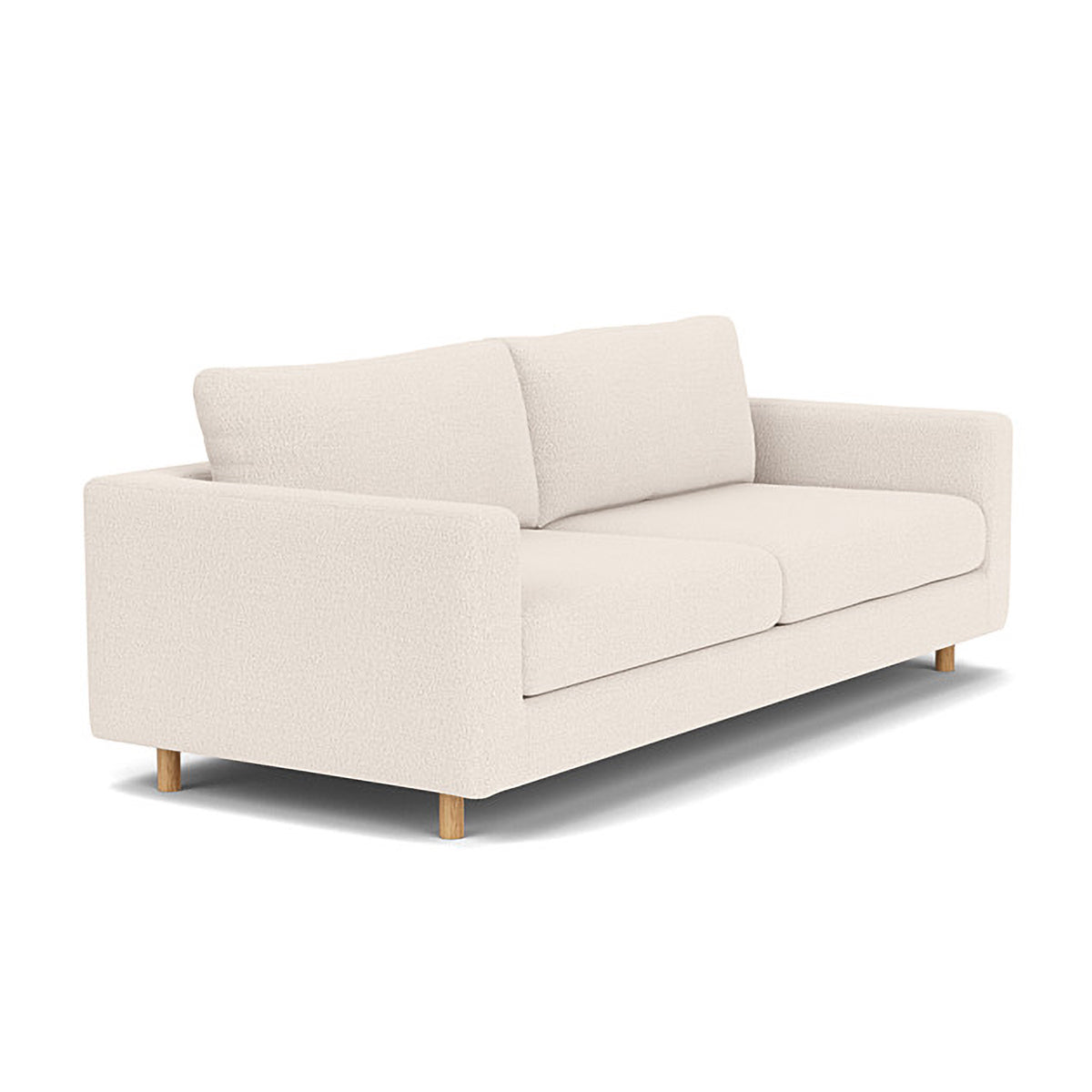 Modern Dylan Boucle 3-Seater Sofa - Soft Chenille Fabric Upholstered Couch for Living Room, Lounge & Office - Comfortable Mid-Century Design with Sturdy Wooden Legs