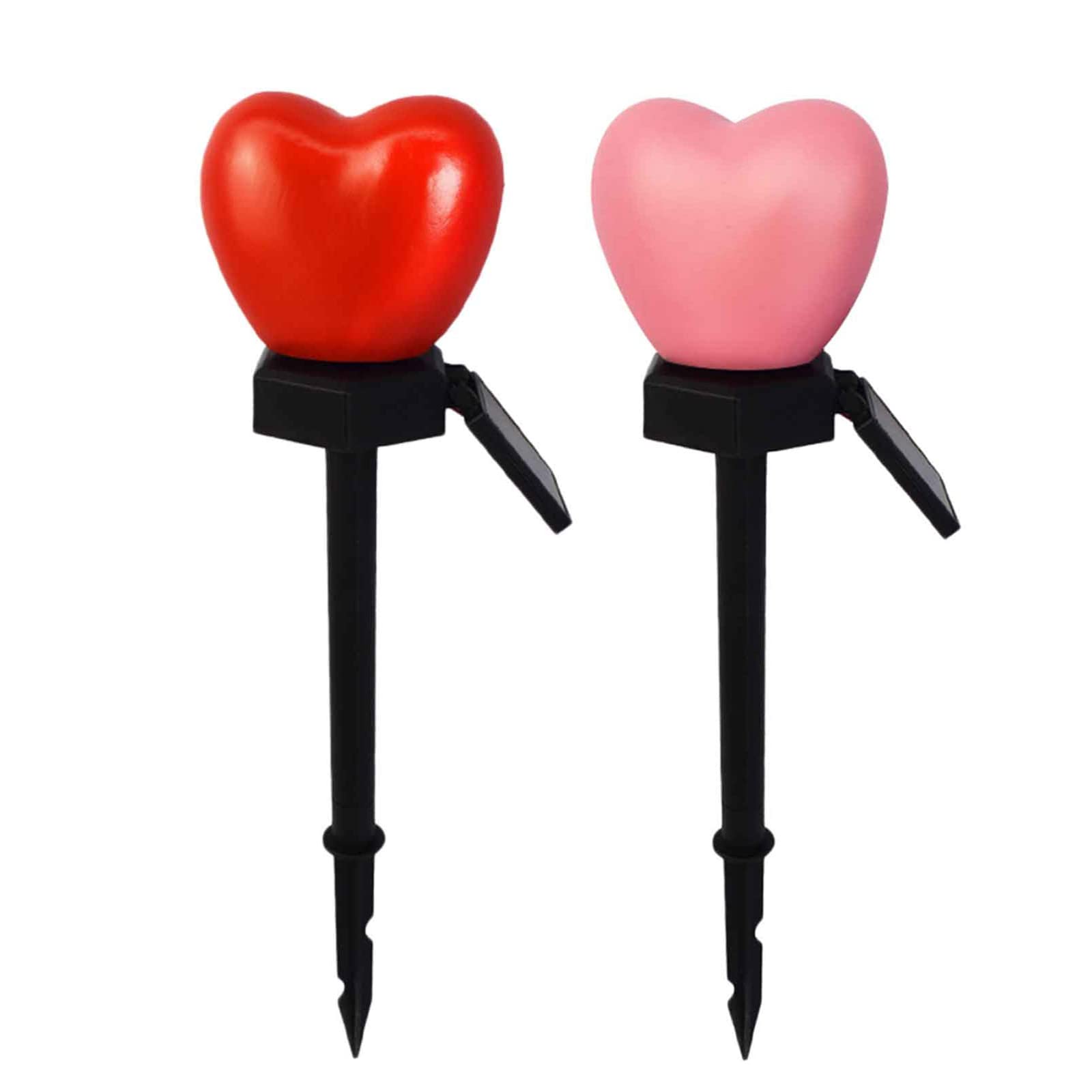 Solar Valentine's Tree Decorations - 2 Pack LED Garden Stakes with Solar Lights for Outdoor Lawn, Patio, and Christmas Decor - Romantic Taupe Solar-Powered Ornaments for Valentine's Day, Garden Parties, and Holiday Decorating