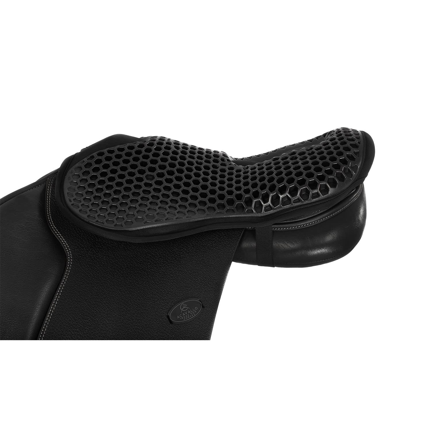 Acavallo Gel Seat Saver - 20mm Thick Orthopedic Memory Foam Cushion for Coccyx Pain Relief - Large Black Horse Riding Saddle Pad - Perfect for Equestrian, Cycling & Office Chairs