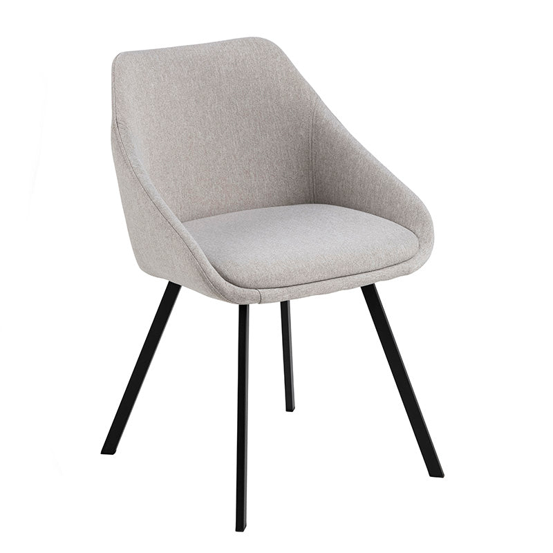 NILES Modern Dining Chair - Beige & Black Upholstered Accent Chair for Kitchen, Dining Room, or Home Office - Comfortable & Stylish Seating Solution