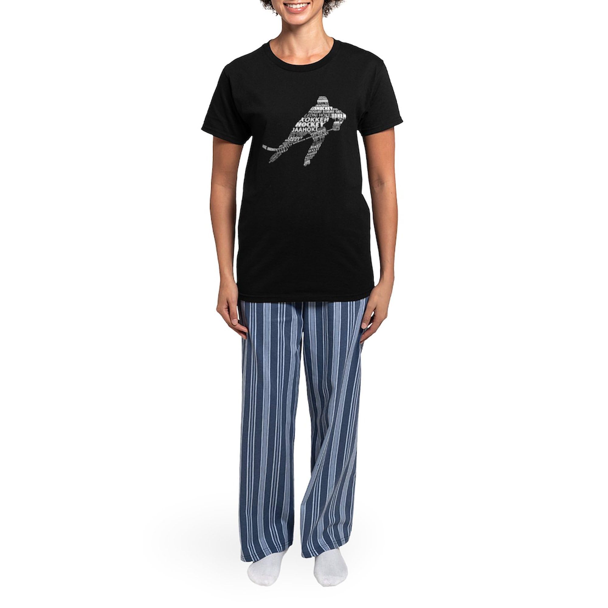 Women's Hockey Languages Typography Pajamas - Novelty Sleepwear PJ Set for Hockey Fans | Perfect for Game Nights, Sleepovers & Cozy Lounging