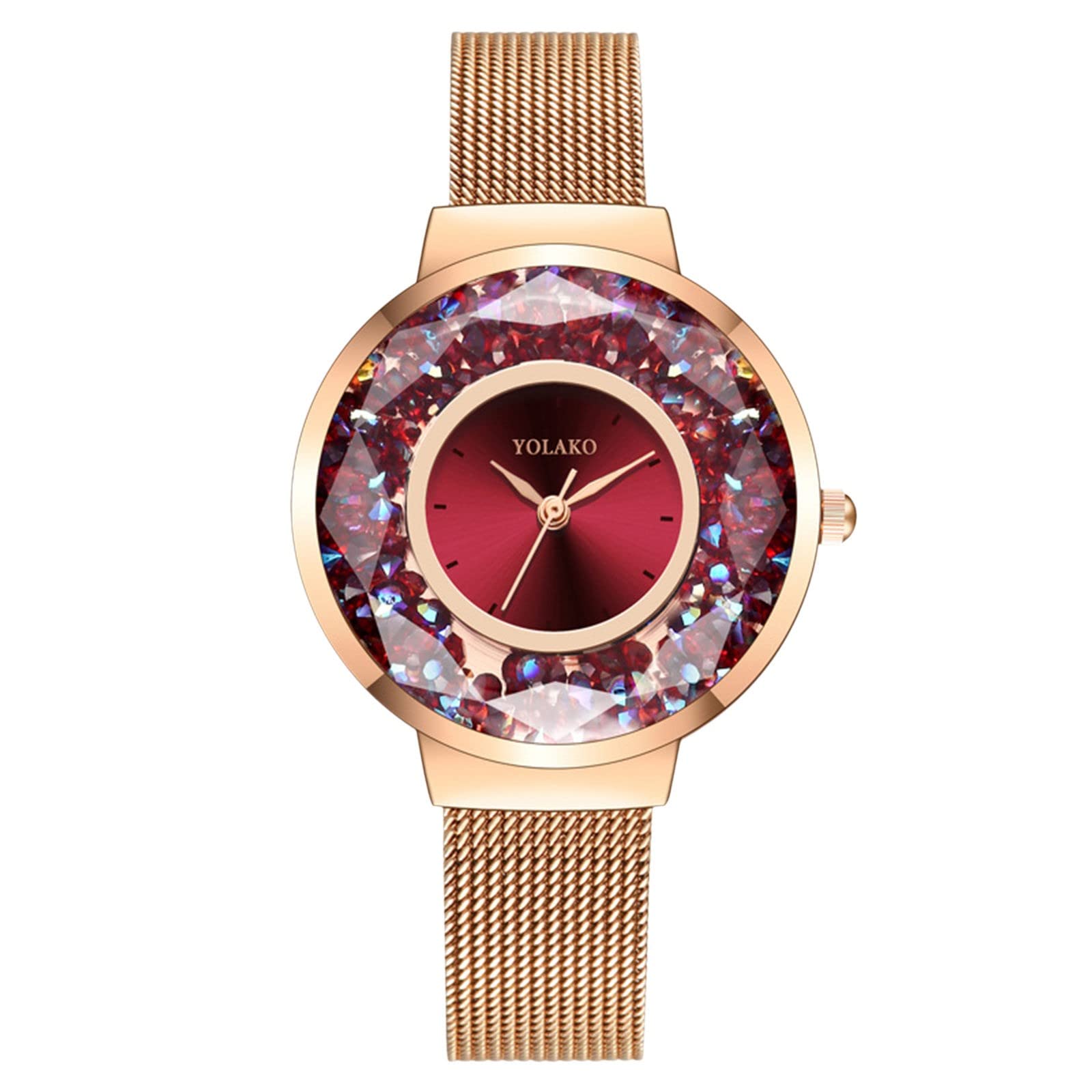 Elegant Diamond Ladies Watch - Black Steel Band for Women | Perfect for Office & Parties