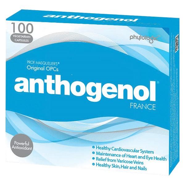 Anthogenol 100 Capsules | Premium Antioxidant Supplement for Skin Health & Joint Support | Supports Collagen Production & Circulation | Ideal for Anti-Aging, Sun Protection & Active Lifestyle
