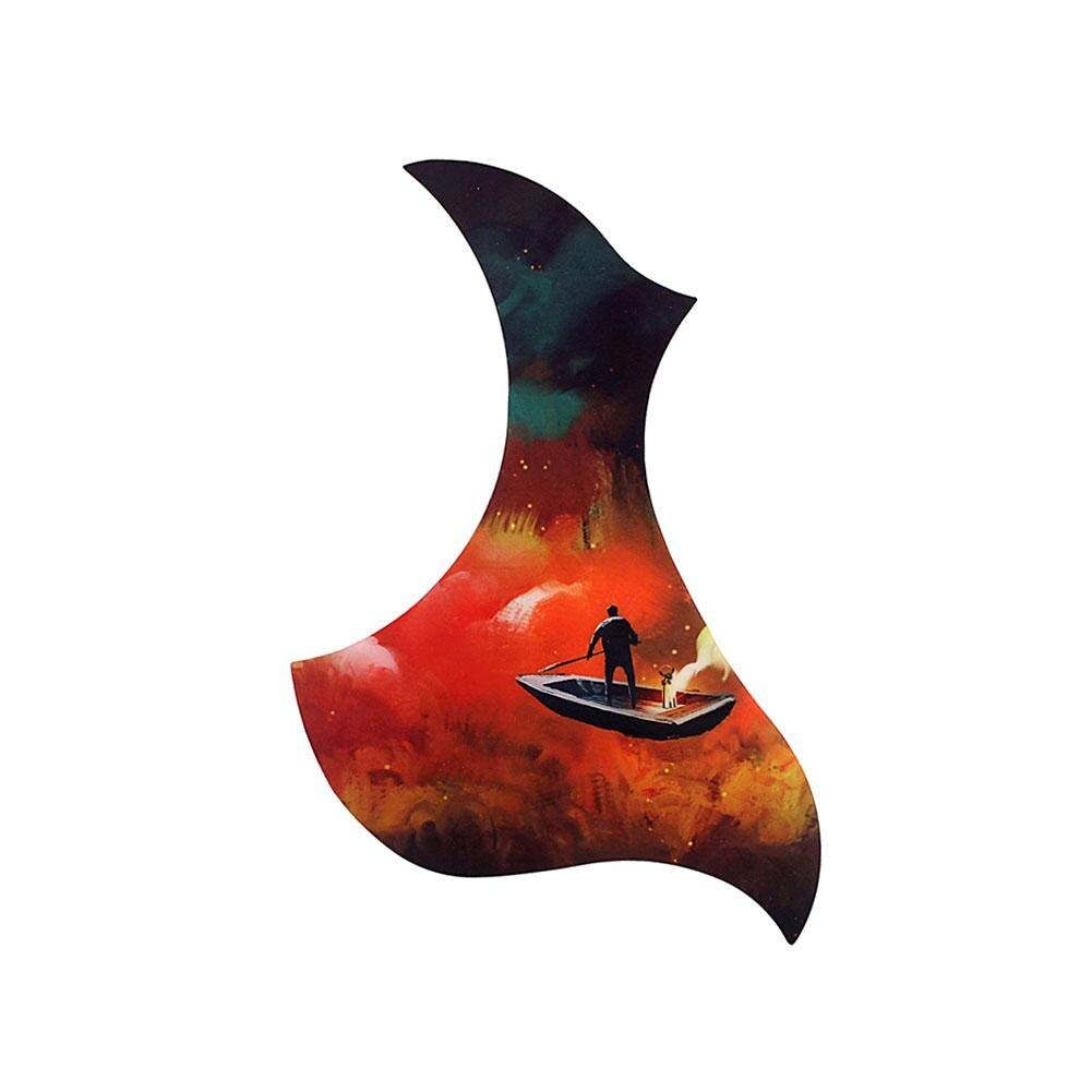 128mm Self-Adhesive Acoustic Guitar Pickguard - Folk Guitar Replacement Part (Color: As Shown) - Perfect for DIY Guitar Repair & Customization