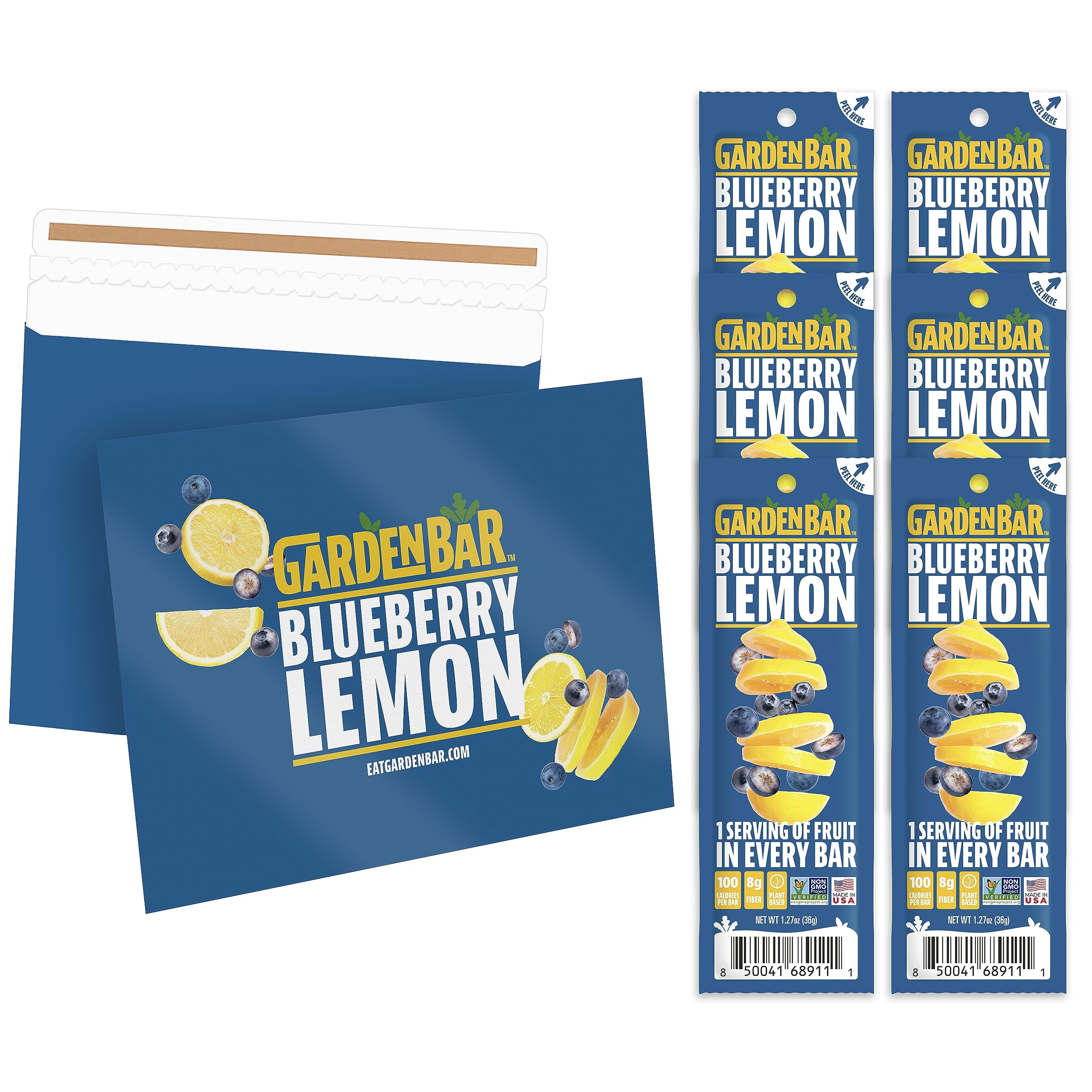 Organic Blueberry Lemon Fruit Leather Jerky | Healthy Vegan Snack, Gluten Free, Non-GMO, High Fiber | 6 Pack | Perfect for Hiking, Lunchboxes & On-the-Go Energy