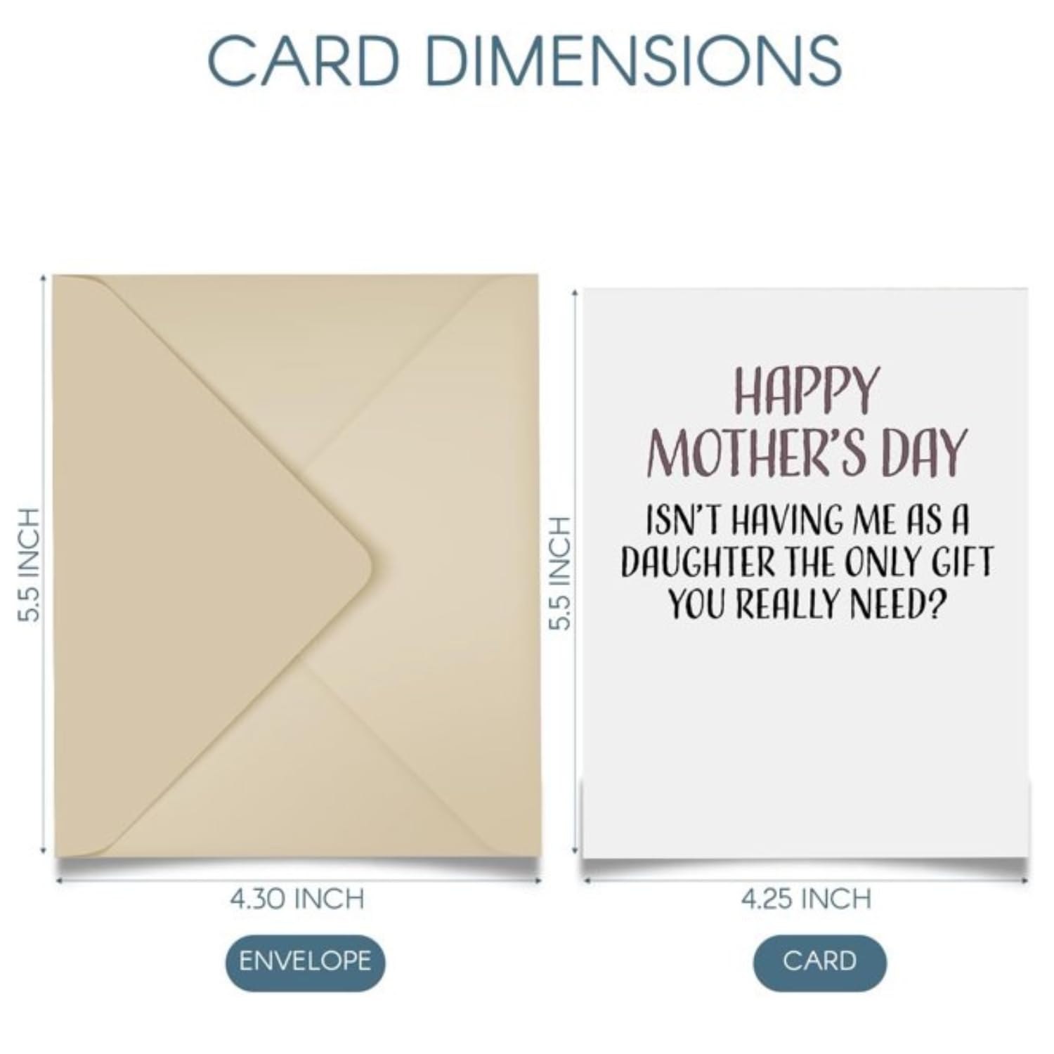 Funny Mother's Day Card From Daughter - Blank Inside for Mom - Gift Idea