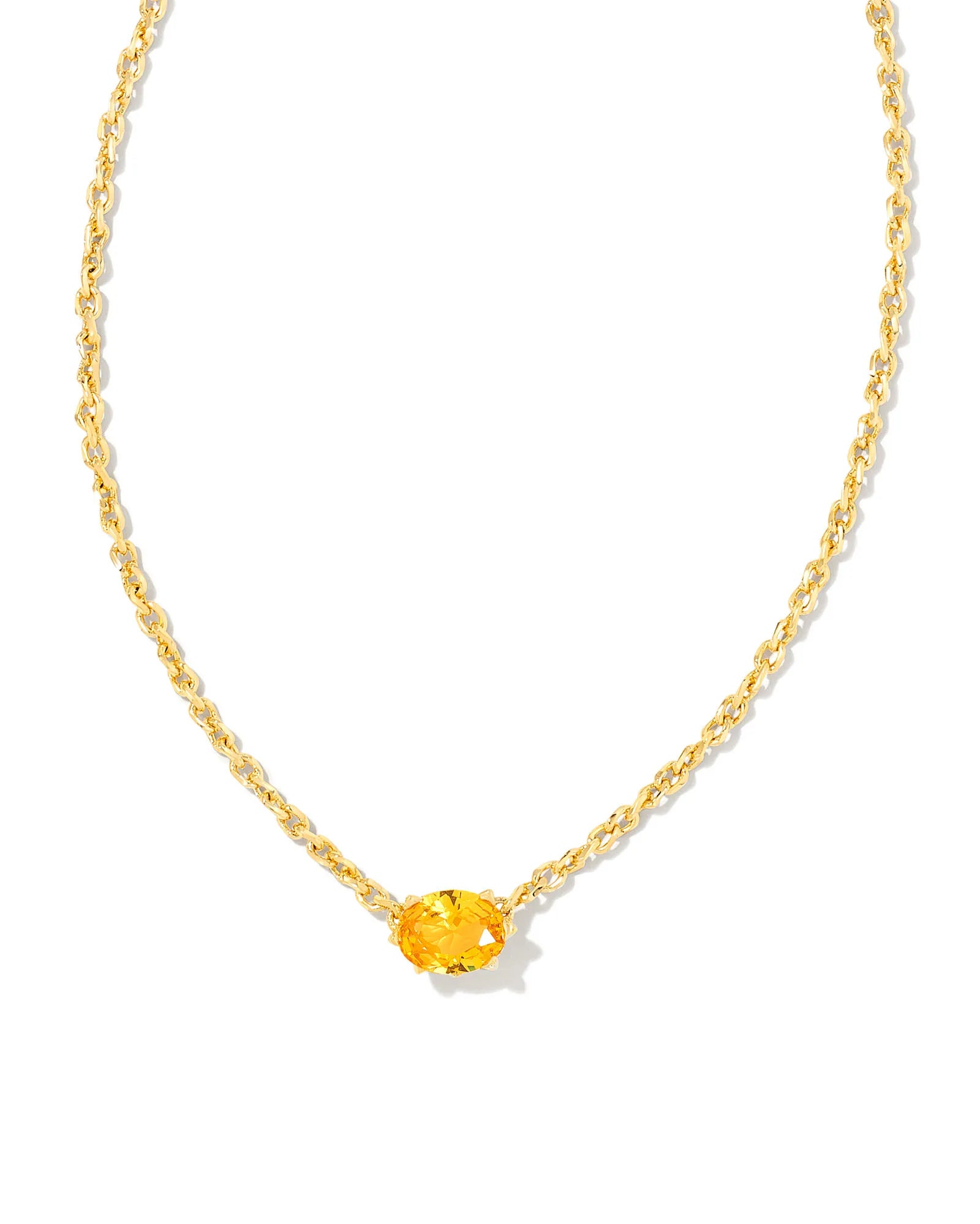 Elegant Cailin Gold Pendant Necklace with Golden Yellow Crystal - Perfect for Weddings, Parties & Special Occasions