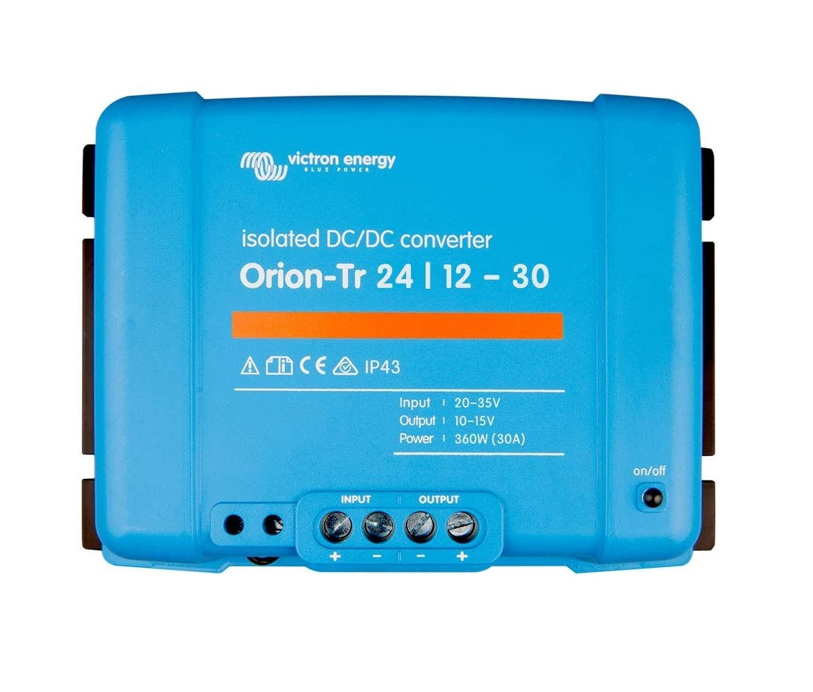 Victron Energy Orion Tr 24/12 30A (360W) Isolated DC-DC Converter - Power Supply for RVs, Boats & Off-Grid Solar Systems | Voltage Stabilizer for 24V to 12V Conversion