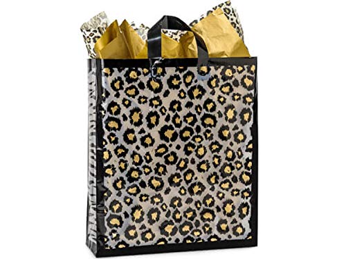 Premium Frosted Leopard Print Safari Bags - 3 Mil Heavy Duty Plastic Storage Bags 16x6x18 Inches (100 Pack) - Perfect for Hunting Gear, Camping Equipment & Outdoor Adventure Supplies
