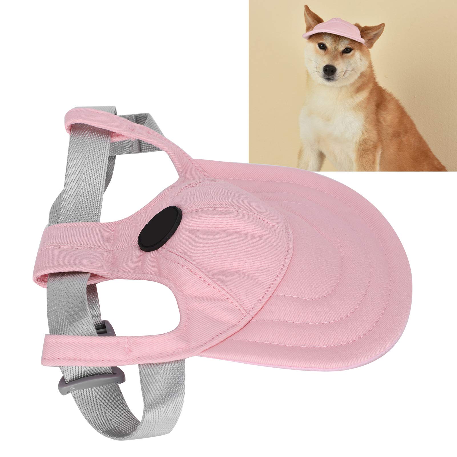 **Zerodis Adjustable Dog Baseball Cap with Ear Holes - Sun Protection Visor Hat for Small Dogs & Puppies - Perfect for Outdoor Sports, Walks, and Beach Trips**