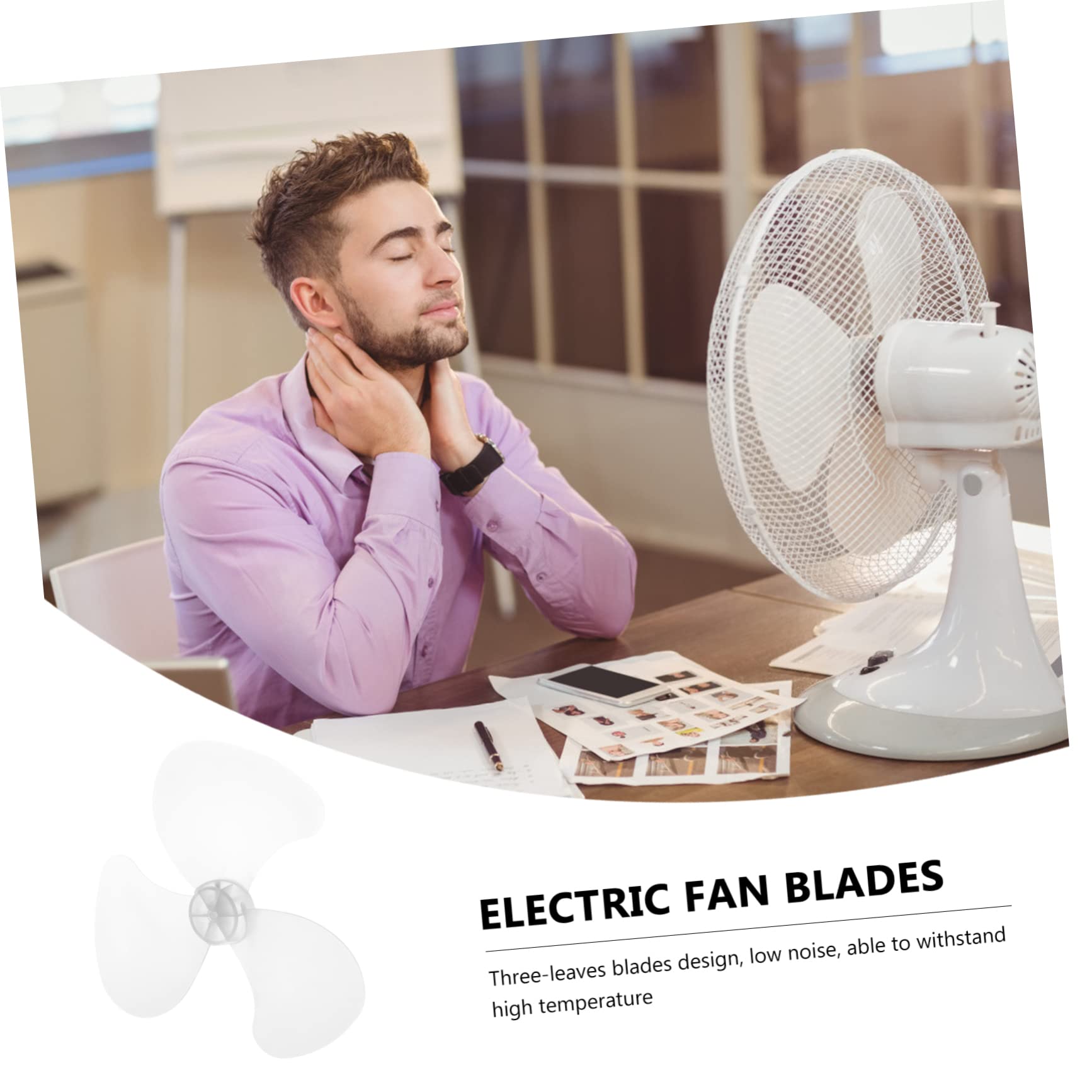 2 Pack White Plastic Fan Blades - Replacement Parts for Ceiling Fans, Standing Fans, Window Fans & Refrigerators - Durable Household Cooling Accessories for Summer Use in Home, Office & Kitchen