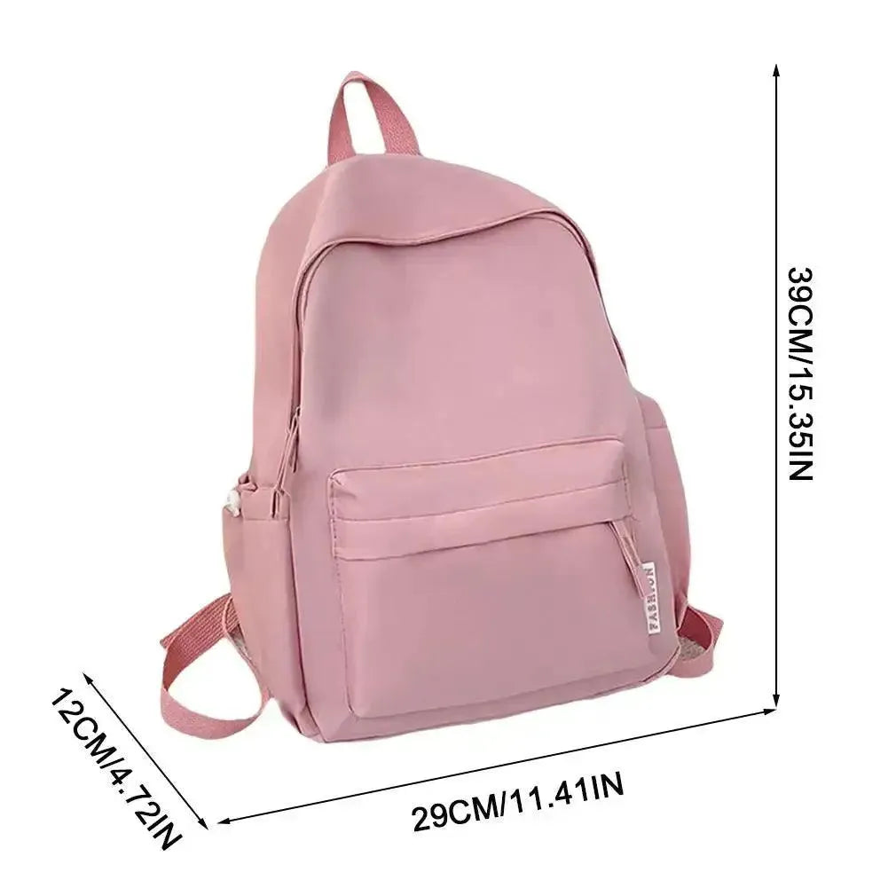 Stylish Solid Color Women's Backpack - Lightweight Durable Travel & School Bag for Everyday Use