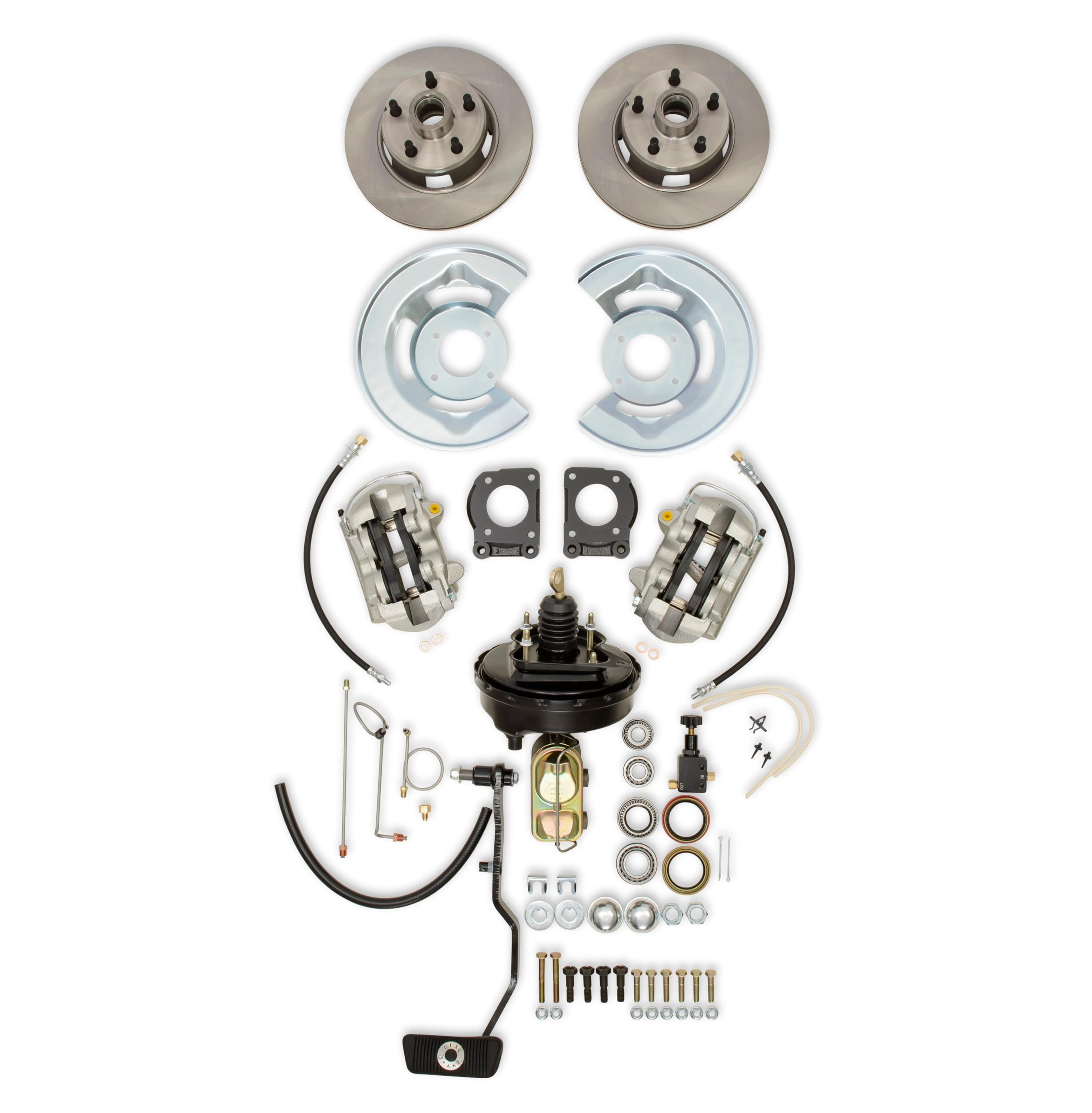 Scott Drake DBC-A121-1-R Power Front Disc Brake Conversion Kit for Classic Cars - High Performance Braking System Upgrade for Mustang, Camaro & More - Perfect for Street Racing & Restoration Projects