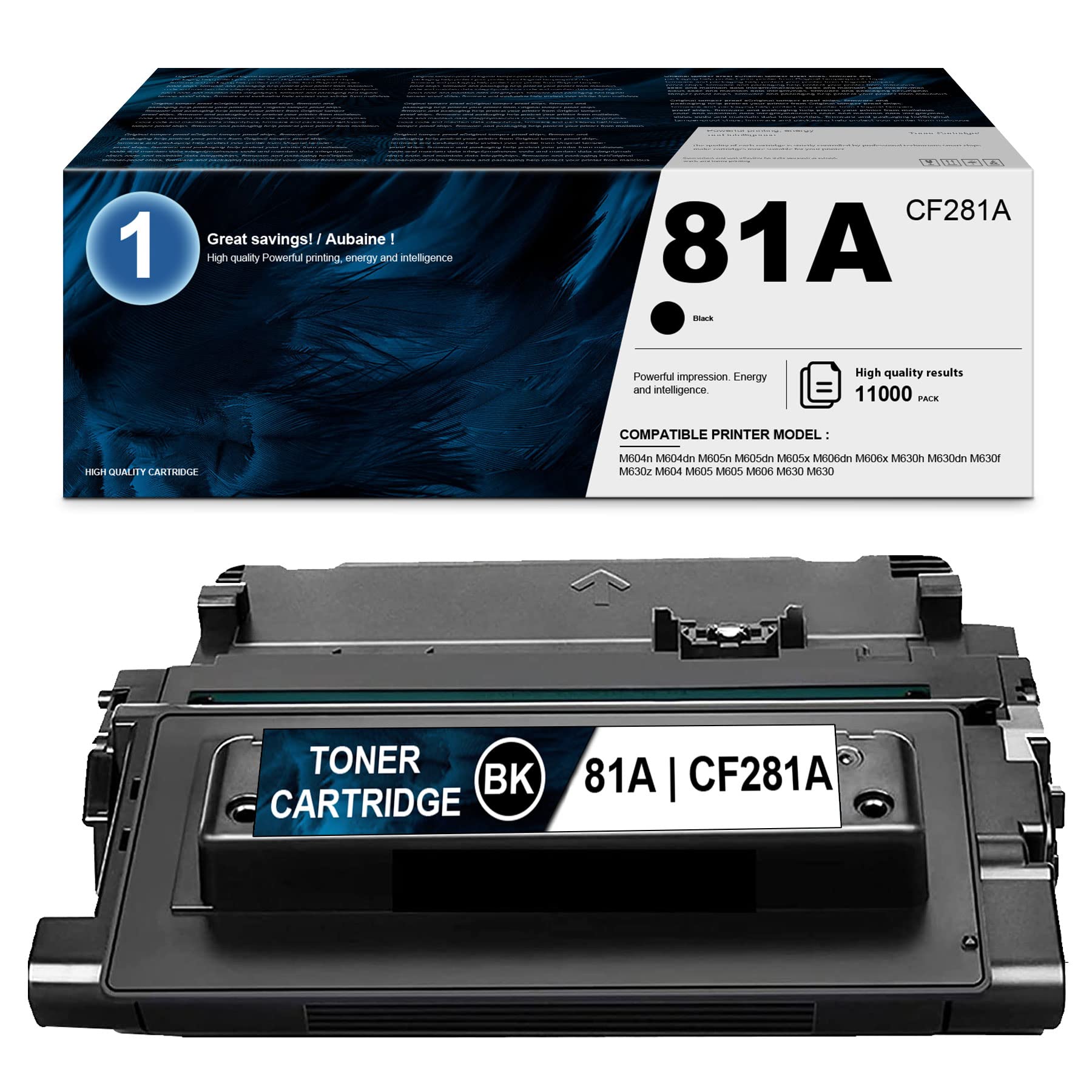 HSBHDAK 81A/CF281A High Yield Toner Cartridge Replacement for HP M604n M604dn M605n M605dn M605x M606dn M606x M630h M630dn M630f M630z Printers - 1-Pack Black | Compatible with HP LaserJet Series | Perfect for Office & Home Printing Needs