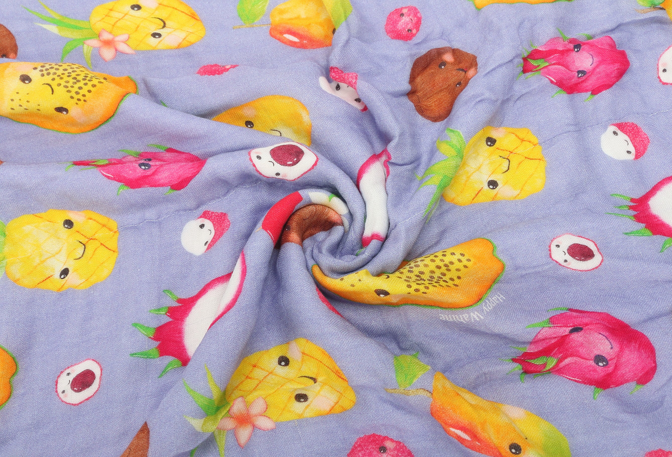 Hawaiian Fruits Lavender Baby Blanket - Soft & Cozy Infant Swaddle Blanket for Nursery, Stroller, and Travel - Perfect Baby Shower Gift