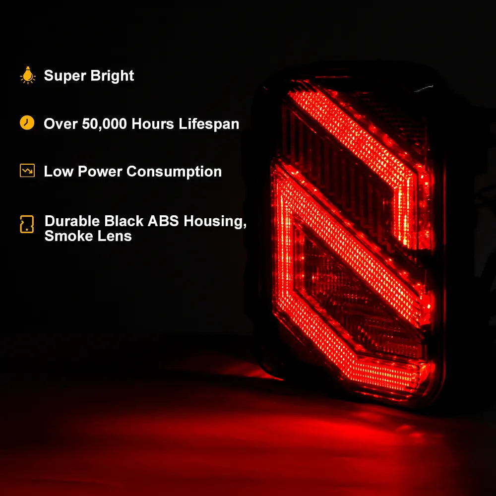 LOYO® LED Tail Lights for Jeep Wrangler JL & JLU (2018-2024) - Smoked Lens - Waterproof & Durable Replacement Lights for Off-Roading & Night Driving
