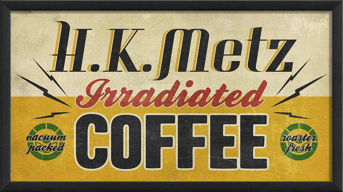 HK Metz Irradiated Premium Coffee Beans - 100% Arabica Single Origin - Ready to Hang Artwork for Coffee Lovers - Perfect for Home Brewing, Office Use & Gifts