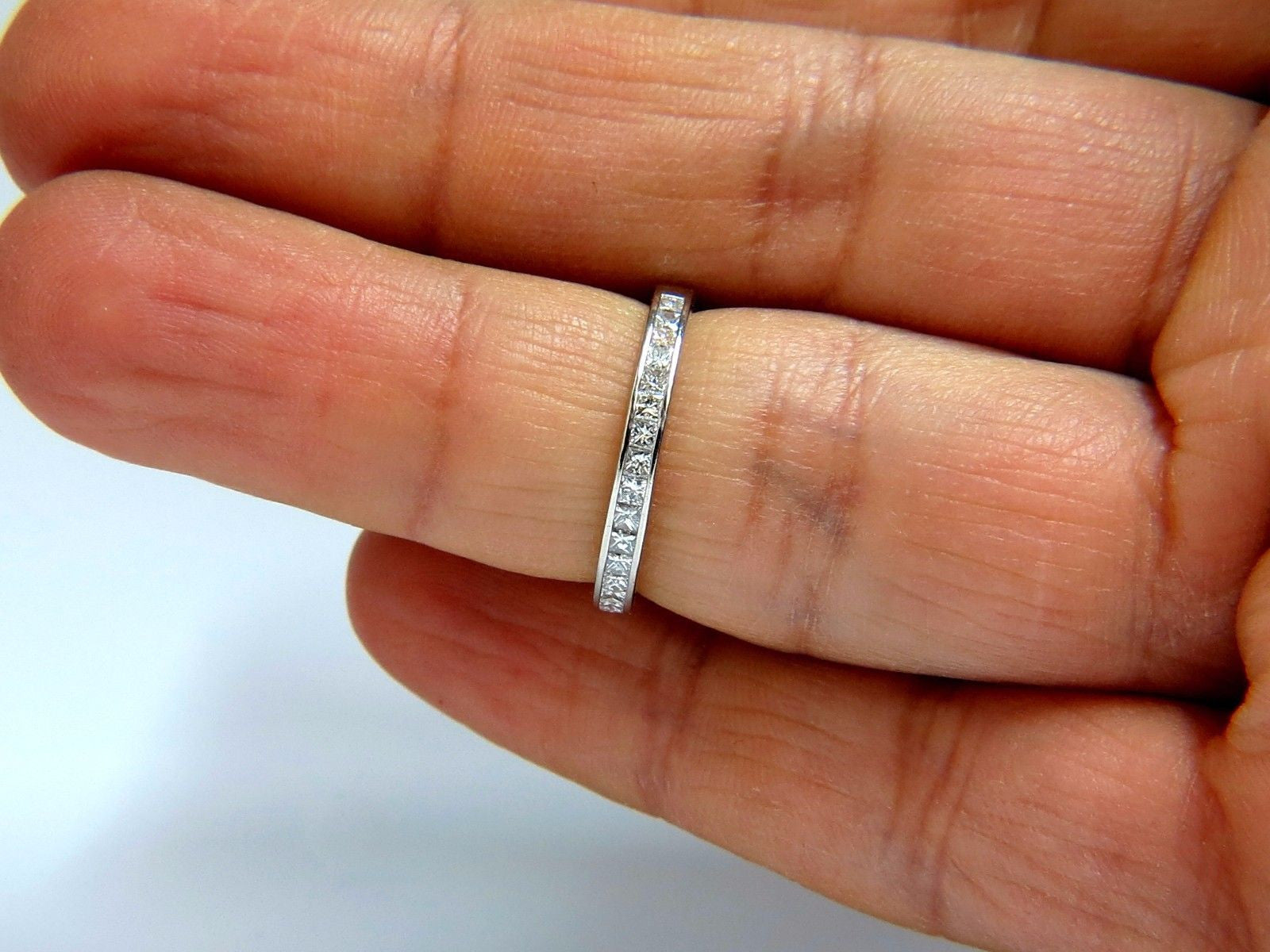 Authentic Asprey 0.65ct Natural Princess Cut Diamond Band Ring - Elegant Wedding, Engagement & Anniversary Jewelry for Women