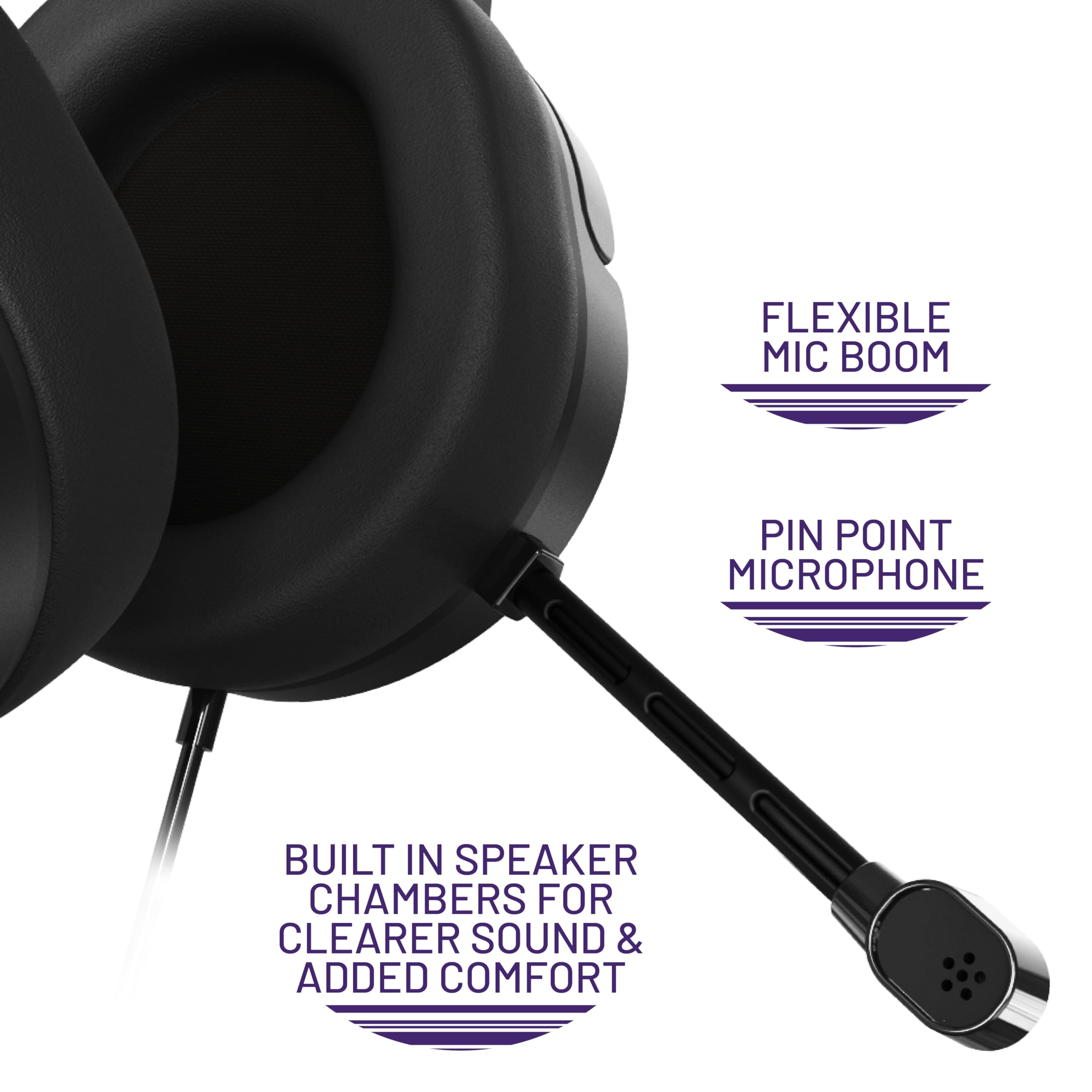 STEALTH Panther Gaming Headset - Over Ear Noise Cancelling Headphones with Flexible Mic for PS5, PS4, Xbox, Switch, PC - 3.5mm Jack, 1.5m Cable - Lightweight & Comfortable for Long Gaming Sessions - Perfect for FPS, RPG & Online Multiplayer Games