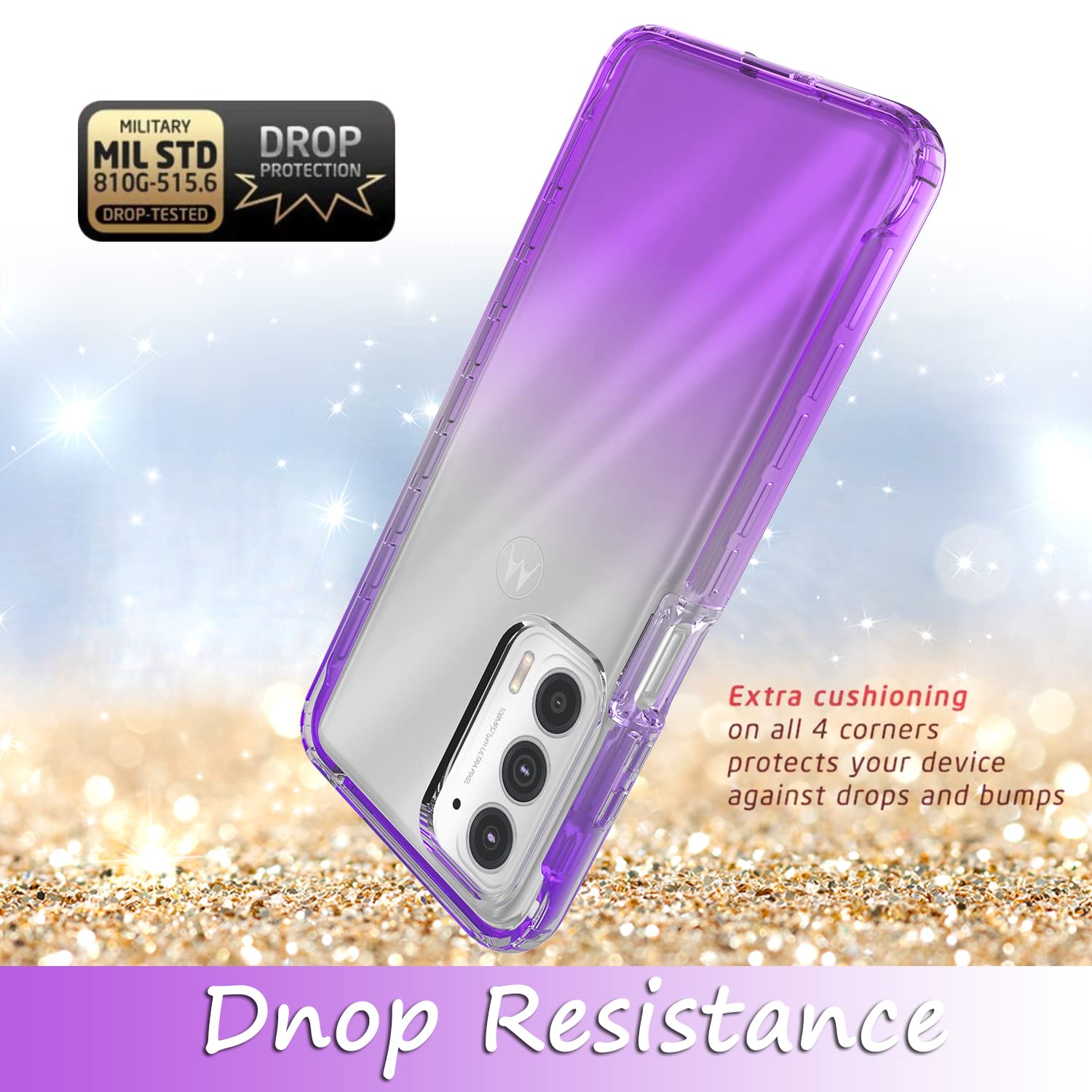 **Rosebono Samsung Galaxy A33 5G Case - Hybrid Gradient Clear Protective Cover with Shockproof Design (Purple) | Slim Fit for Everyday Use, Work & Travel**