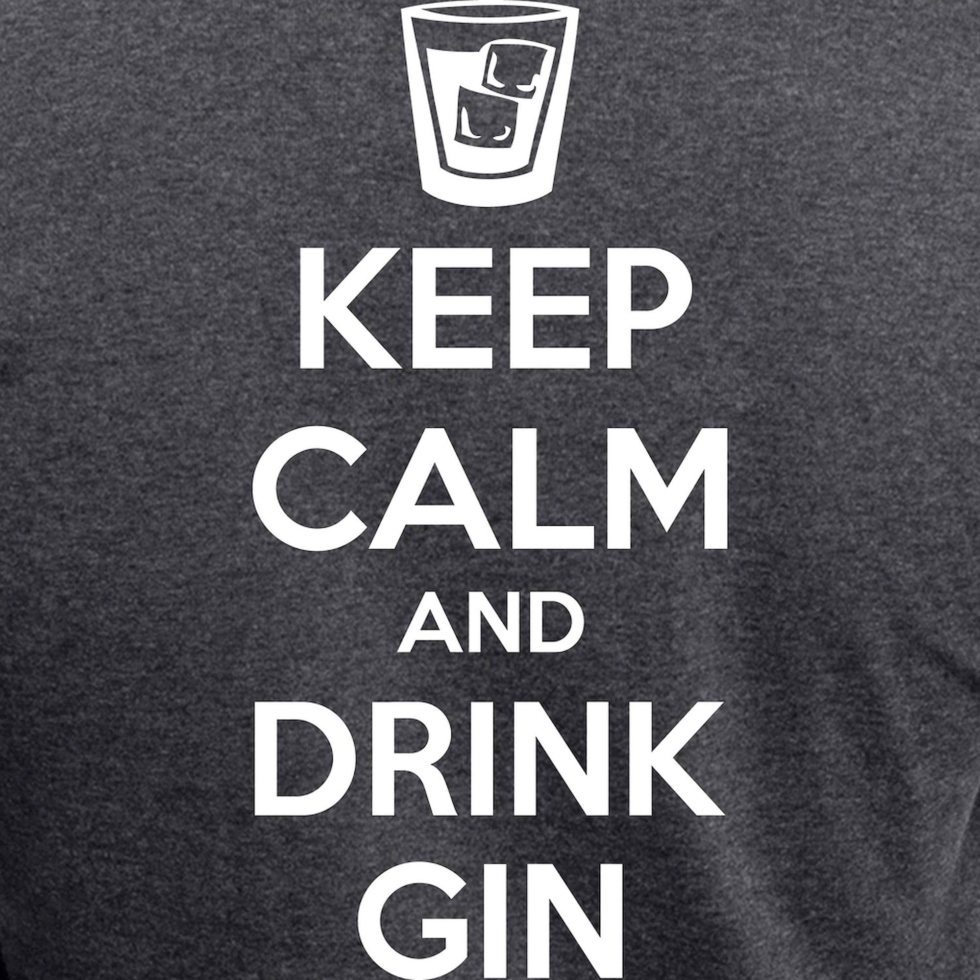 Keep Calm And Drink Gin Women's Charcoal Pajama Set - Cozy Lounge Pajamas for Women - Perfect for Relaxing at Home, Girls Night In & Wine Parties