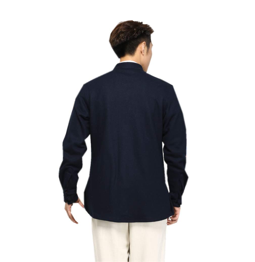 DGXIN Men's Winter Wool Coat - Thickened Traditional Chinese Style for Cold Weather - Perfect for Outdoor Activities, Work, and Formal Occasions