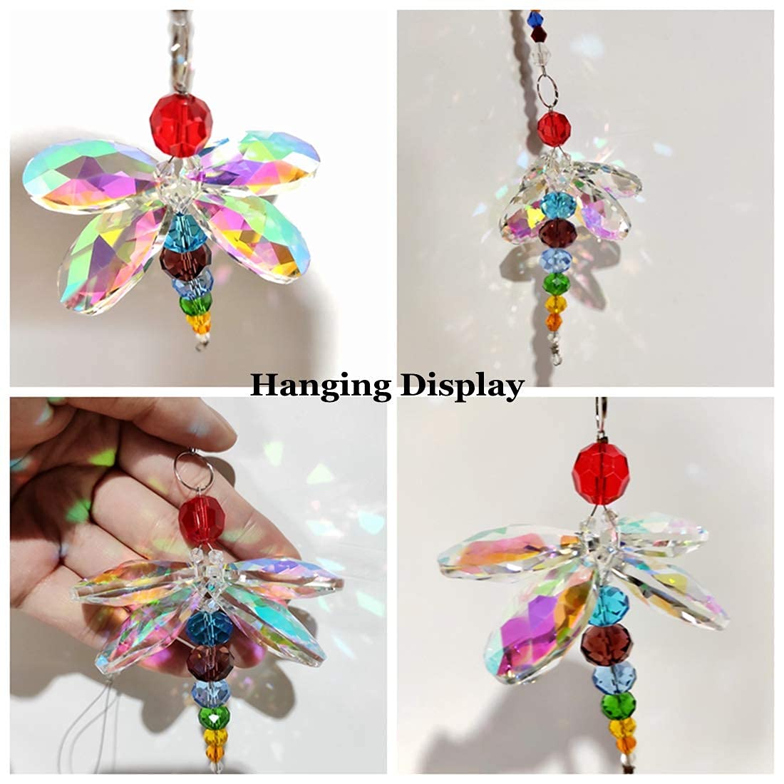 H&D Crystal Suncatcher - Feng Shui Rainbow Maker Window Prisms for Home Decor, Meditation & Positive Energy - Create Beautiful Rainbows in Living Room, Bedroom or Garden