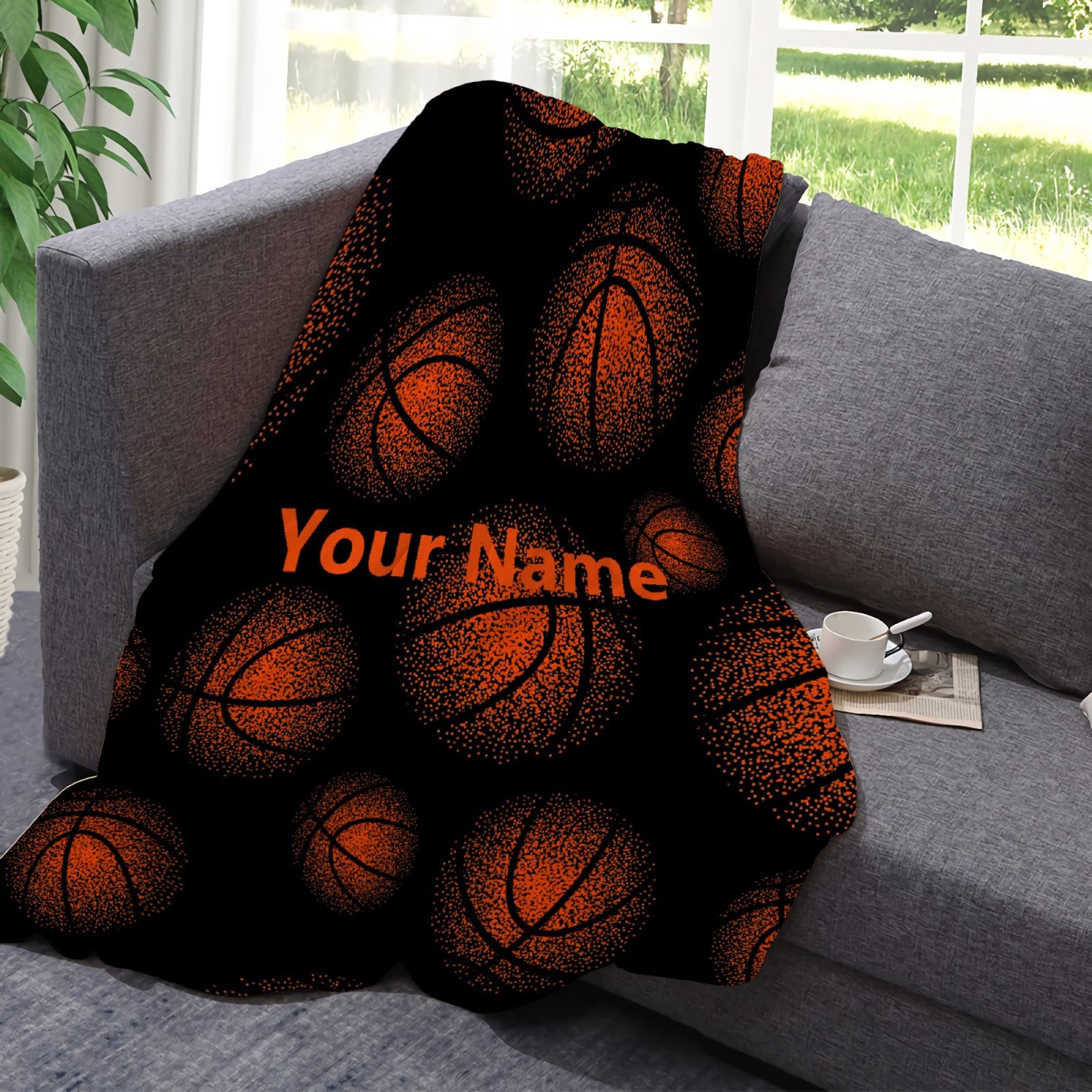 Personalized Basketball Blanket with Custom Name - 50