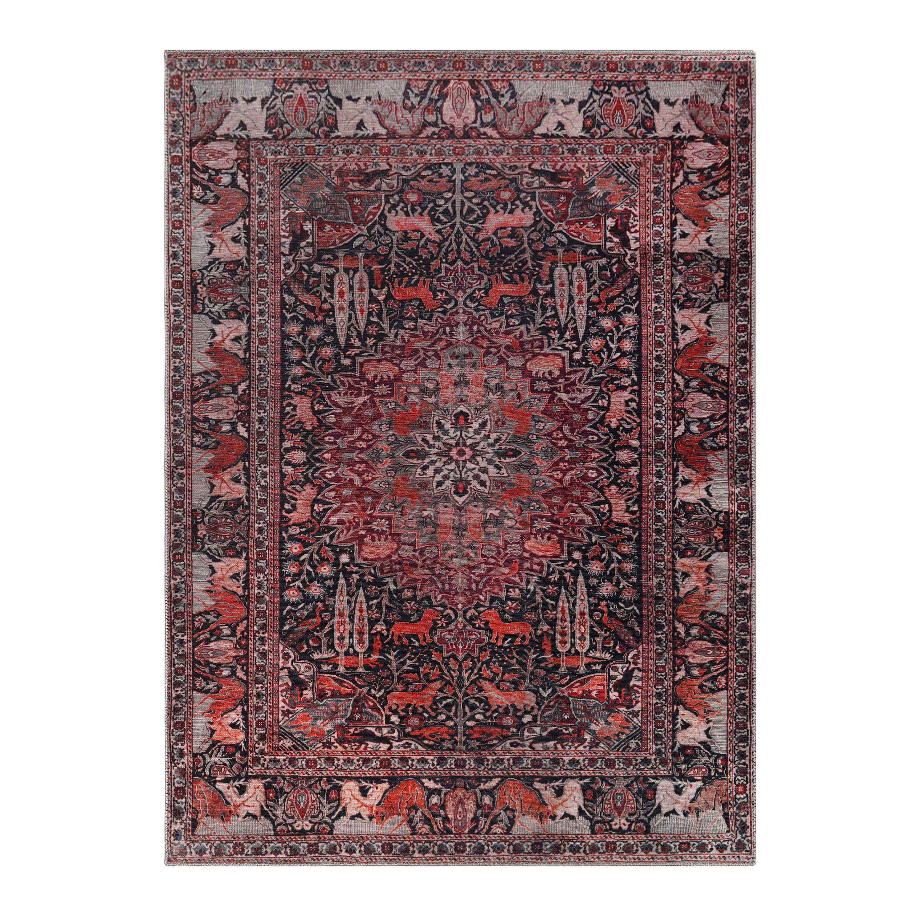 Bohemian Oriental Medallion Wildlife Indoor Area Rug or Runner - Non-Slip, Soft & Durable - Perfect for Living Room, Bedroom, or Hallway Decor