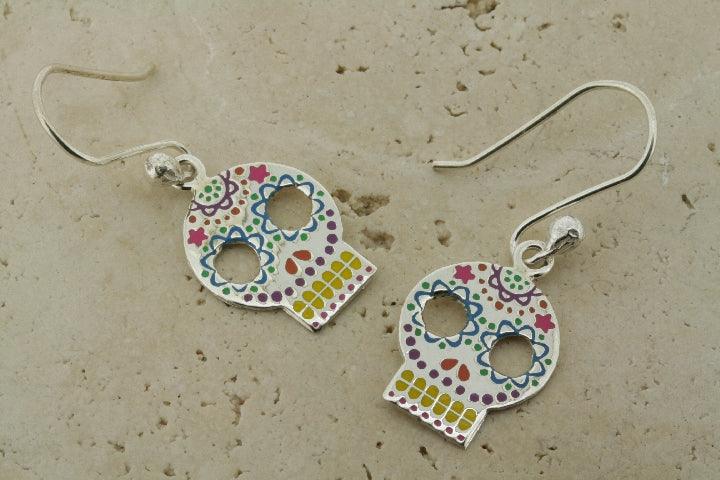 Gothic Enamel Skull Earrings for Women - Punk Rock Jewelry for Halloween, Costume Parties & Everyday Edgy Style