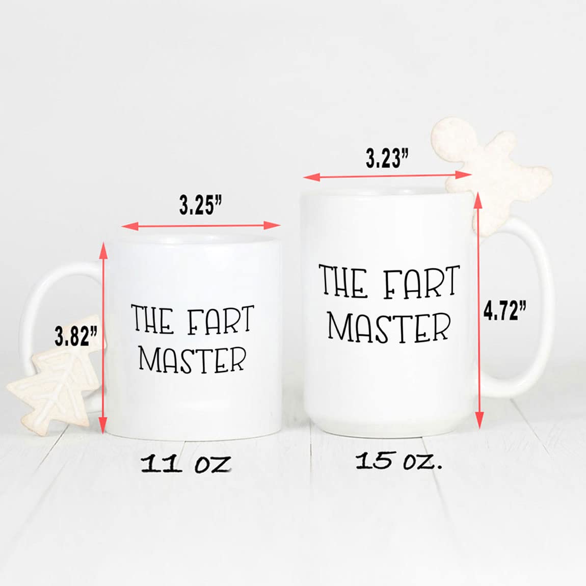 Funny Dad Two-Tone Coffee Mug - The Fart Master Novelty Ceramic Cup 11oz & 15oz | Perfect Gift for Father's Day, Birthday, Christmas & Thanksgiving | Great for Office Humor, Coffee Lovers & Gag Gifts
