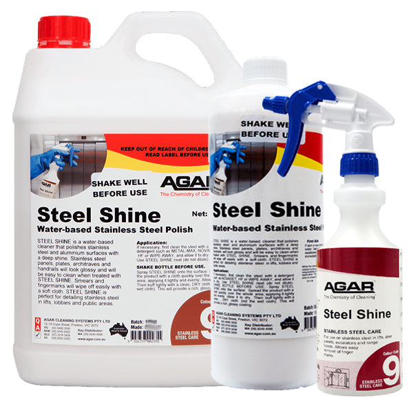 Premium Agar Steel Shine Water-Based Metal Polish - Restores Shine to Stainless Steel, Chrome & Aluminum - Perfect for Kitchen Appliances, Automotive Parts & Jewelry Cleaning