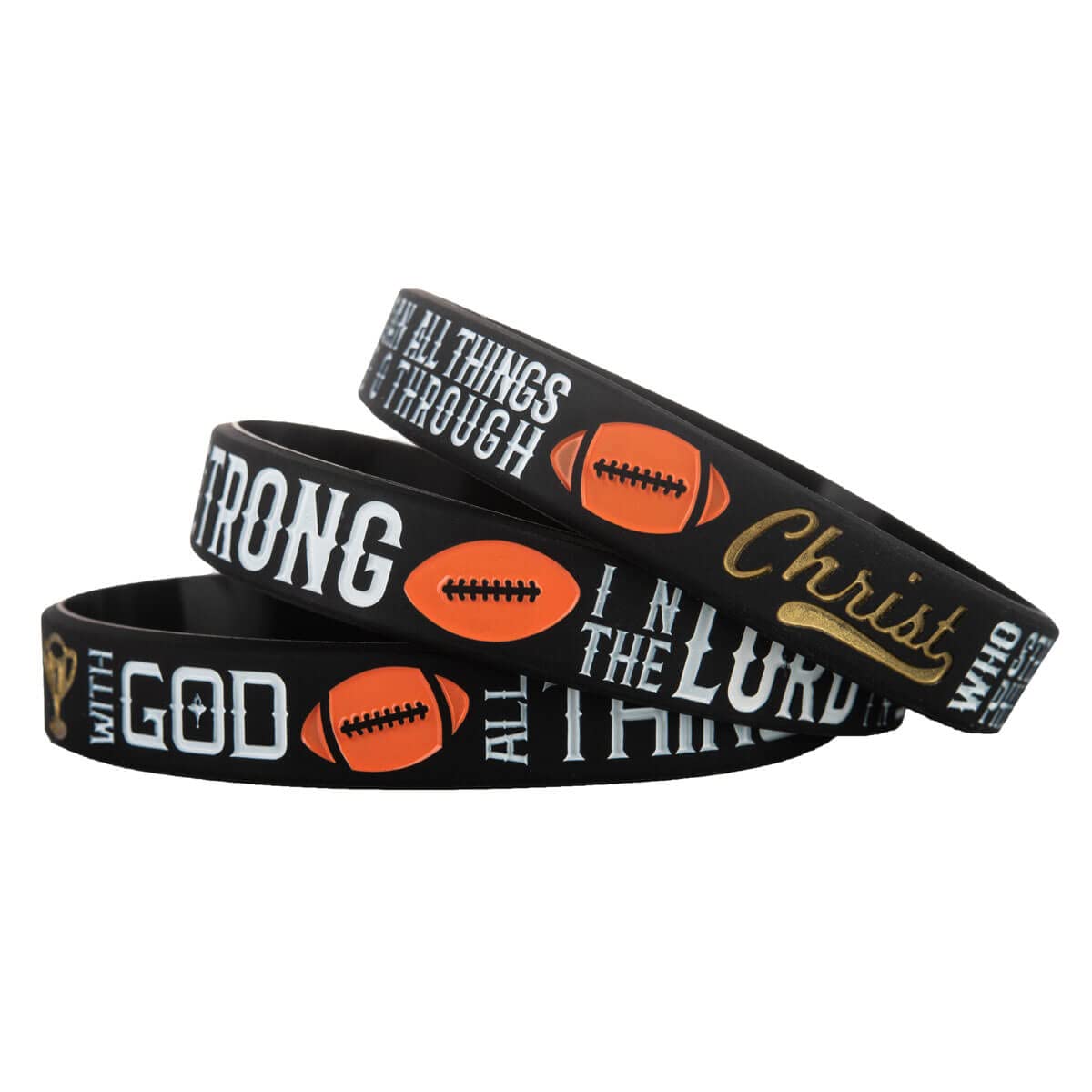 Faith Football Bible Bracelets - Inspirational Scriptures Wristbands for Sports & Gifts | Men & Women