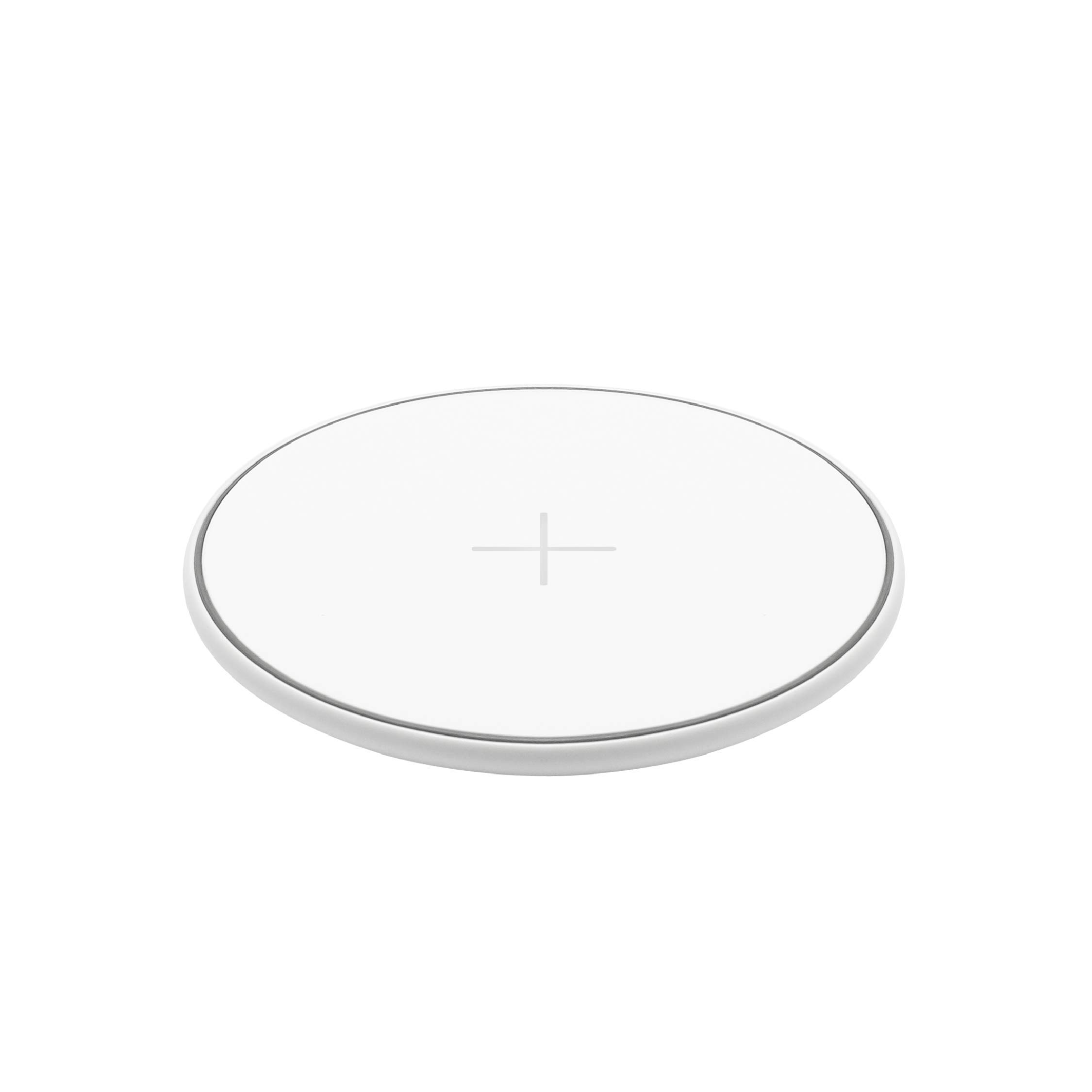 10W Fast Wireless Charging Pad - QI Certified for iPhone 14/13/12/11/X/8 & Samsung Galaxy - White Wireless Charger Station | Perfect for Bedside, Office & Car Use