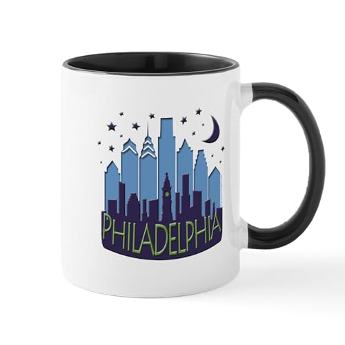 White/Black Inside - Philly Skyline Mega Cool Mug